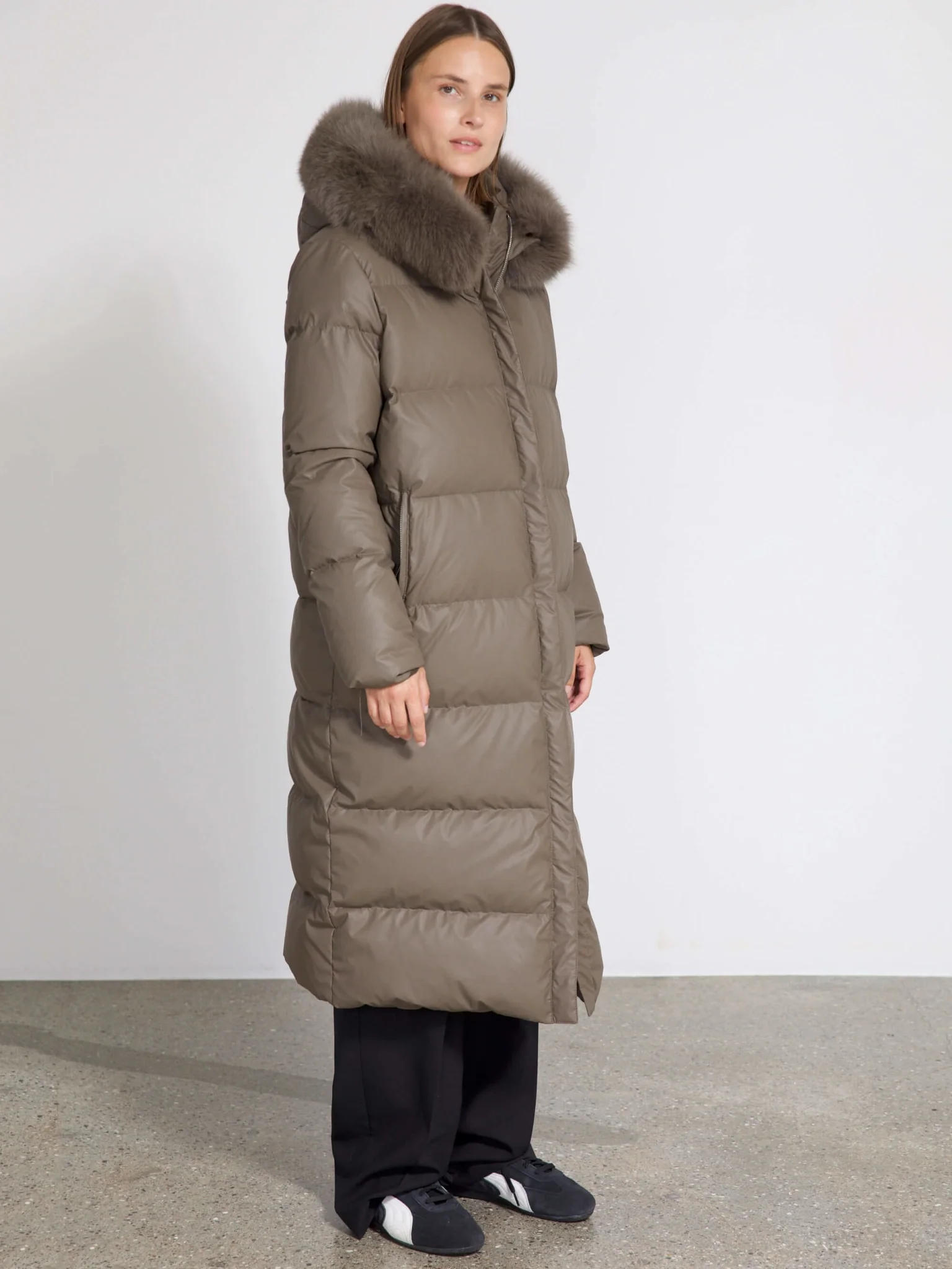 ALVA PUFFER COAT - GREY/BROWN - Image 2