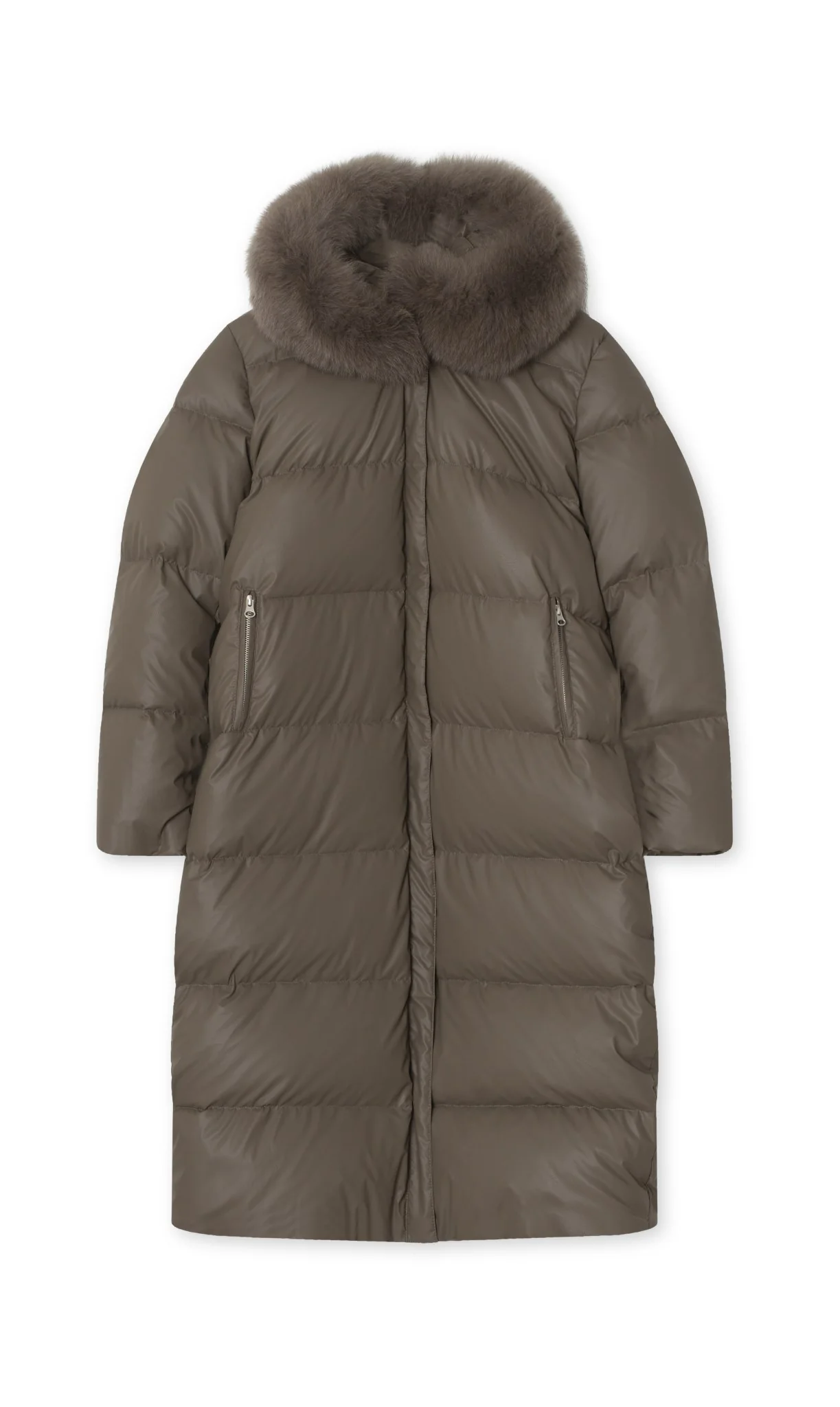 ALVA PUFFER COAT - GREY/BROWN - Image 5