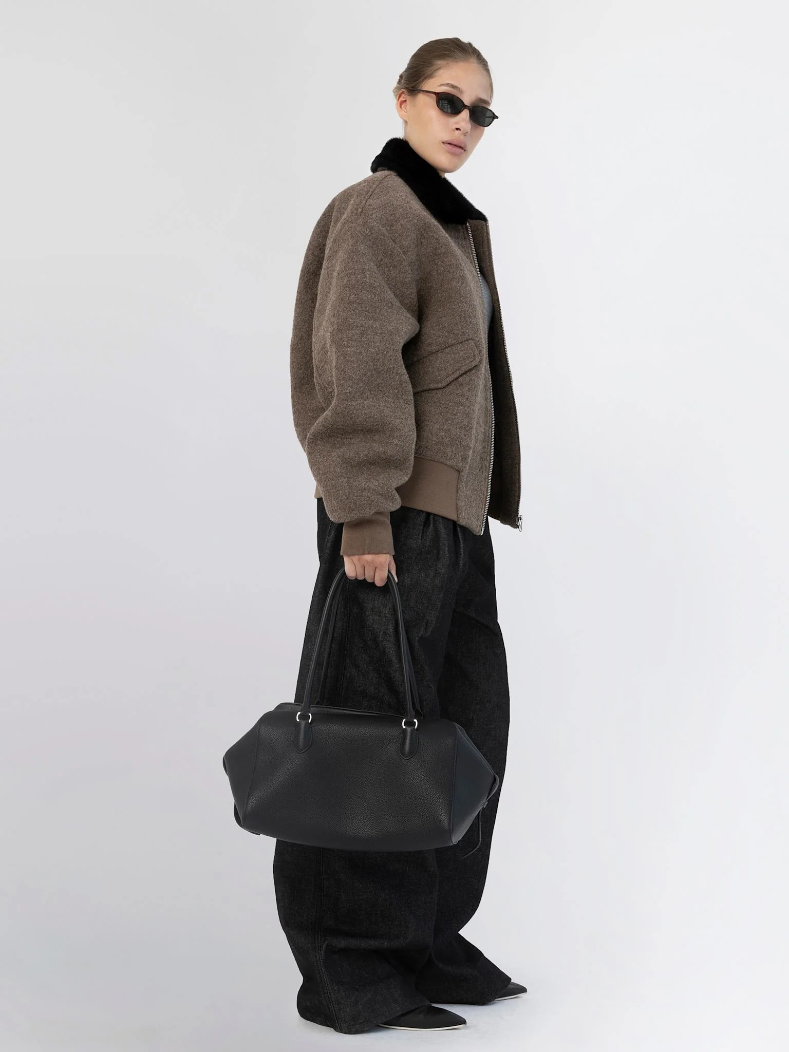 AVERY BOBMER JACKET - BROWN/BLACK - Image 3