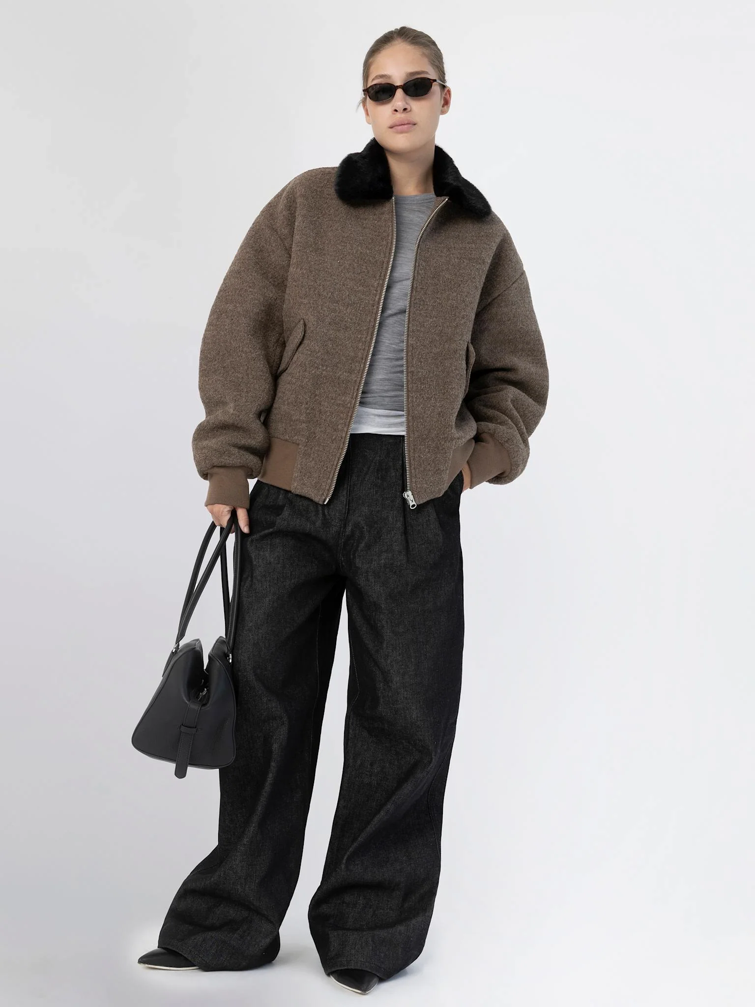 AVERY BOBMER JACKET - BROWN/BLACK - Image 8