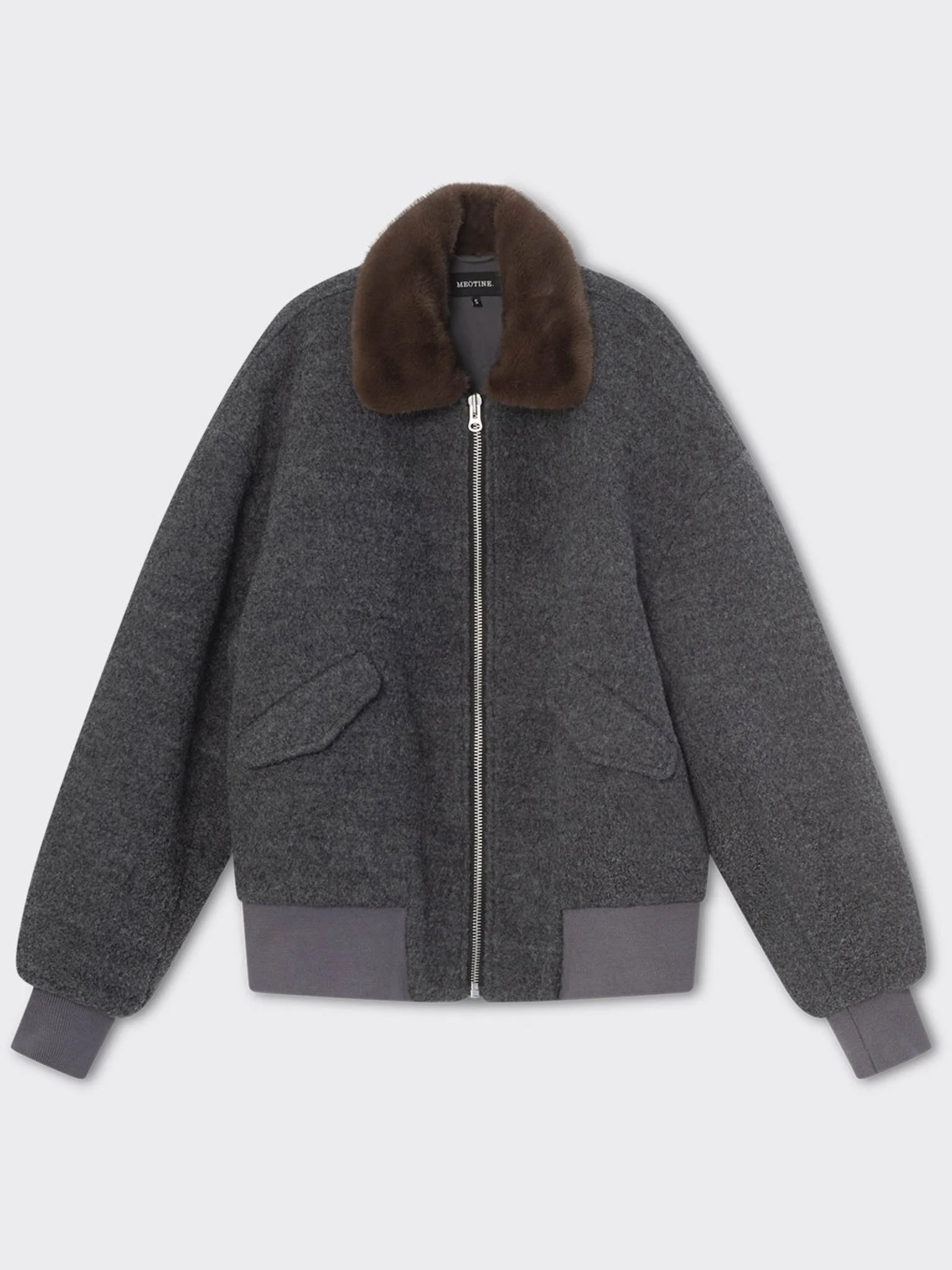 AVERY BOMBER JACKET - GREY/BROWN - Image 11