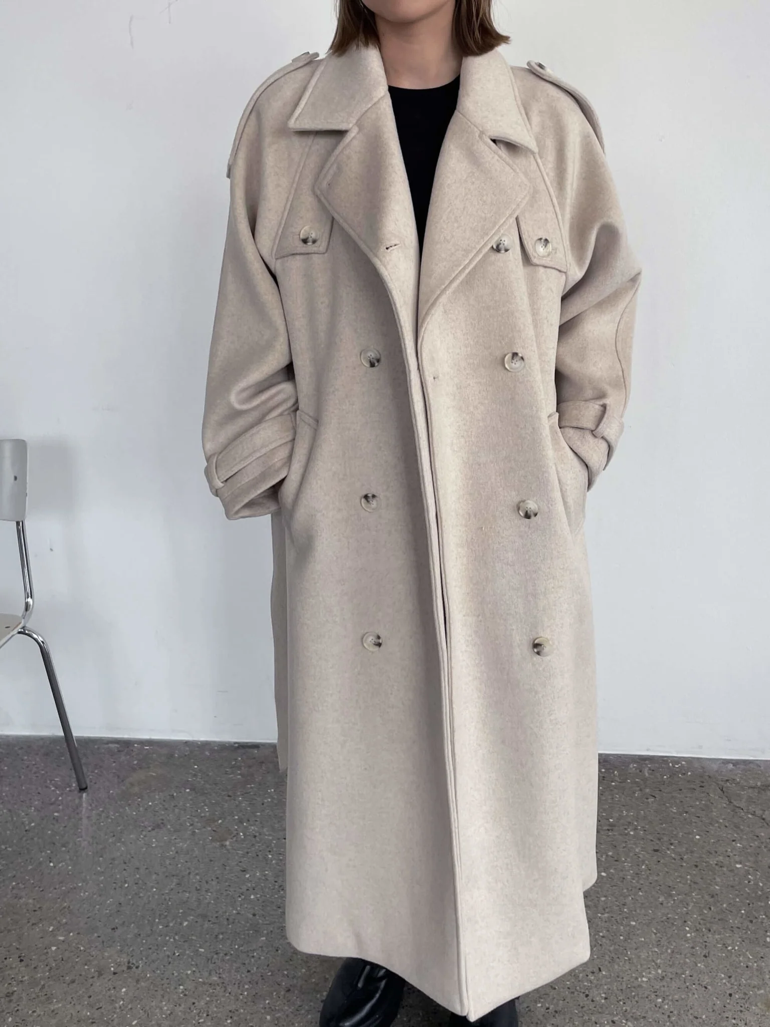 BEA WOOL COAT - BEIGE - Image 3