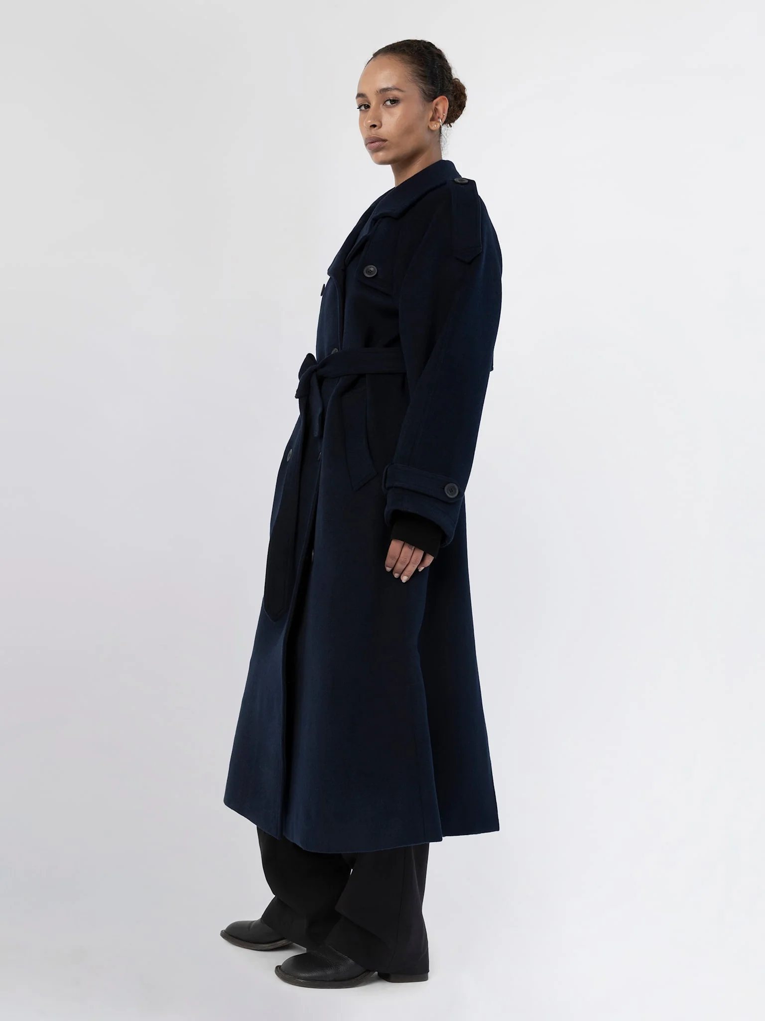 BEA WOOL COAT - NAVY - Image 4