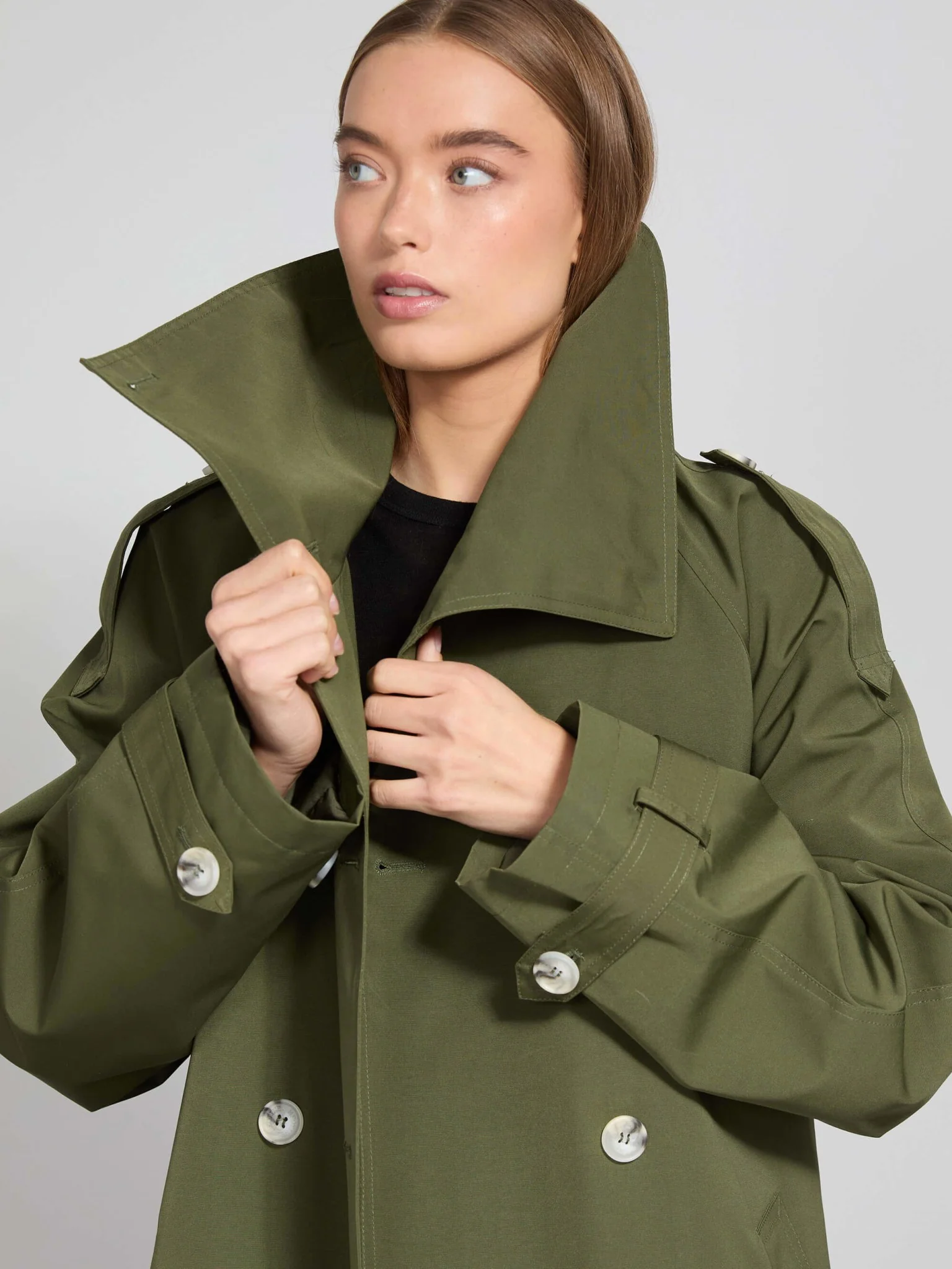 BELLO NYLON COAT - ARMY - Image 9
