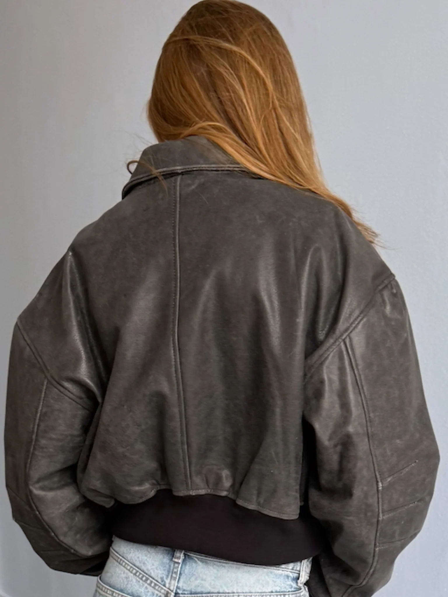 BONNIE CROPPED BOMBER - BLACK - Image 5