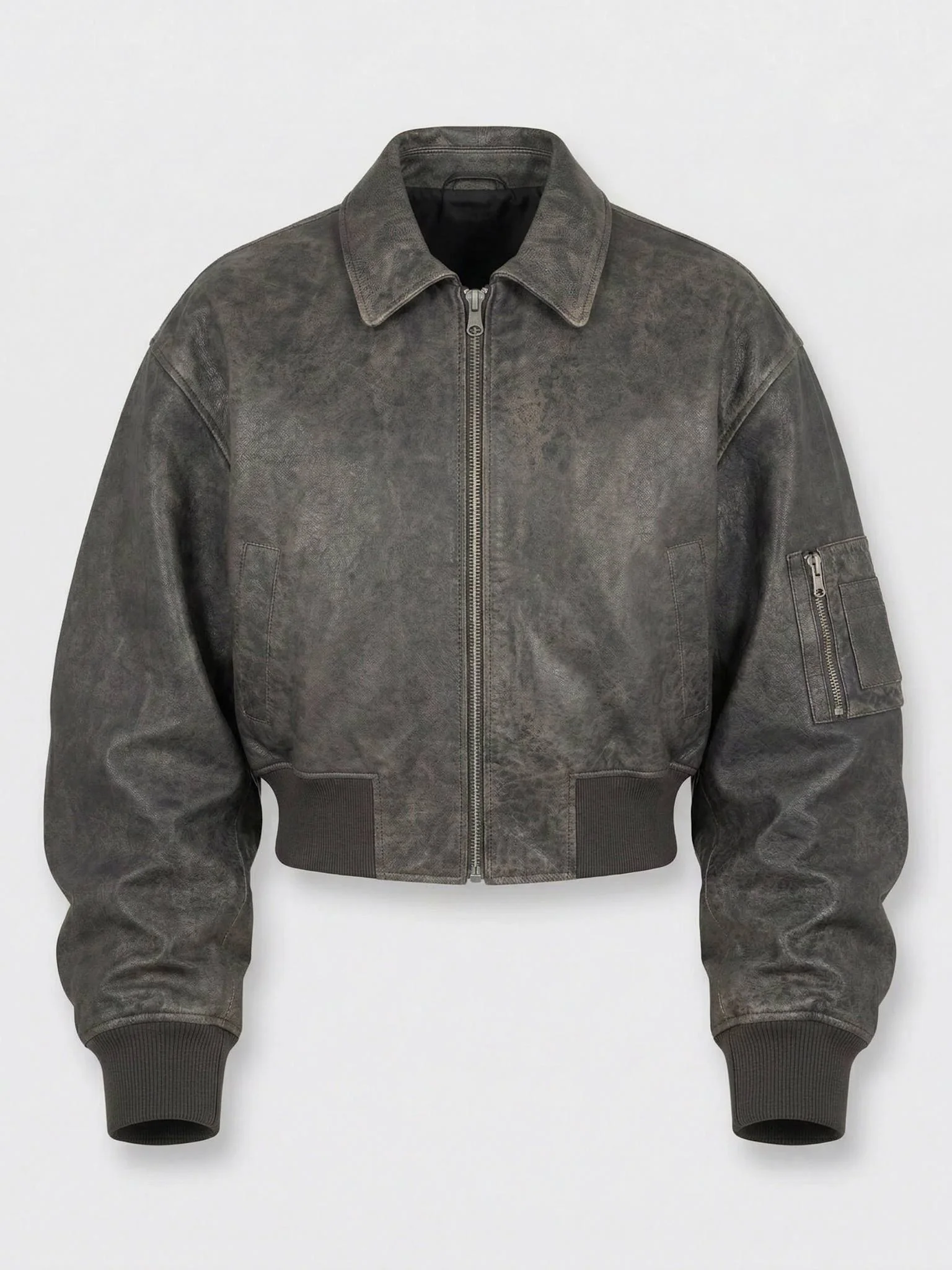 BONNIE CROPPED BOMBER - BROWN - Image 10