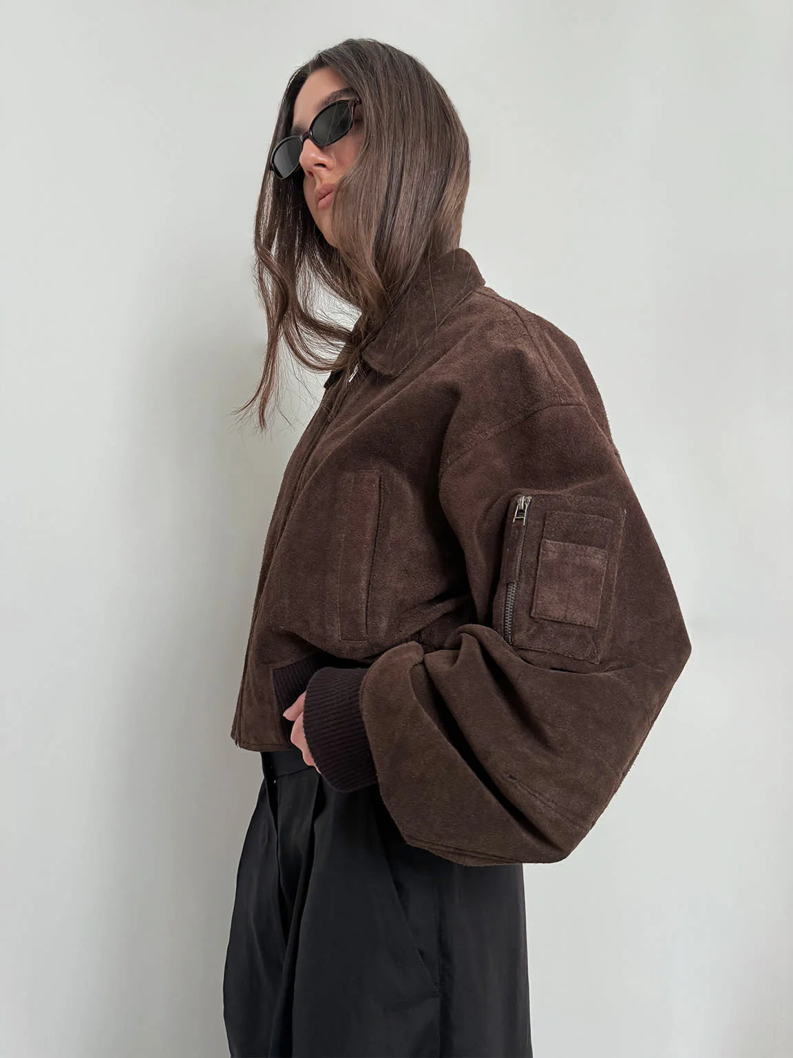 BONNIE SUEDE BOMBER - BROWN - Image 3