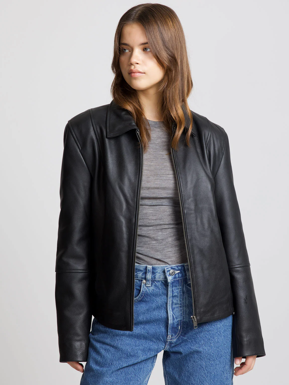 CAROL LEATHER JACKET - BLACK - Image 3