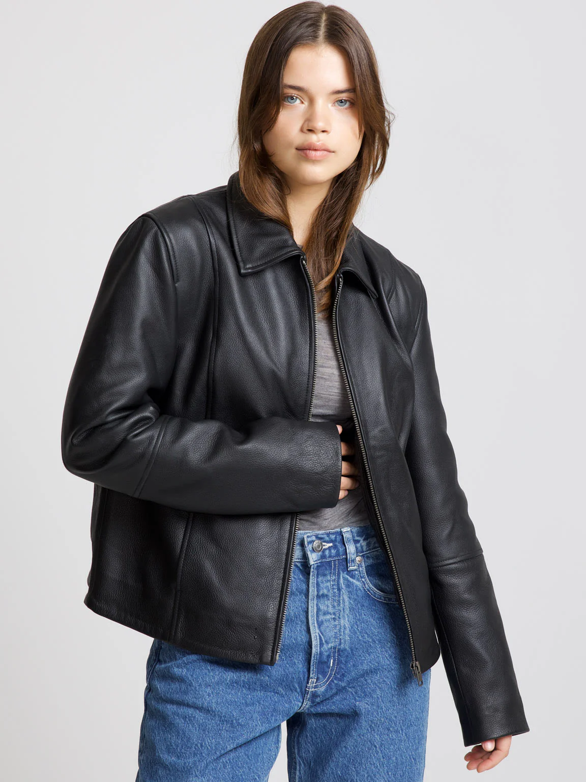 CAROL LEATHER JACKET - BLACK - Image 5