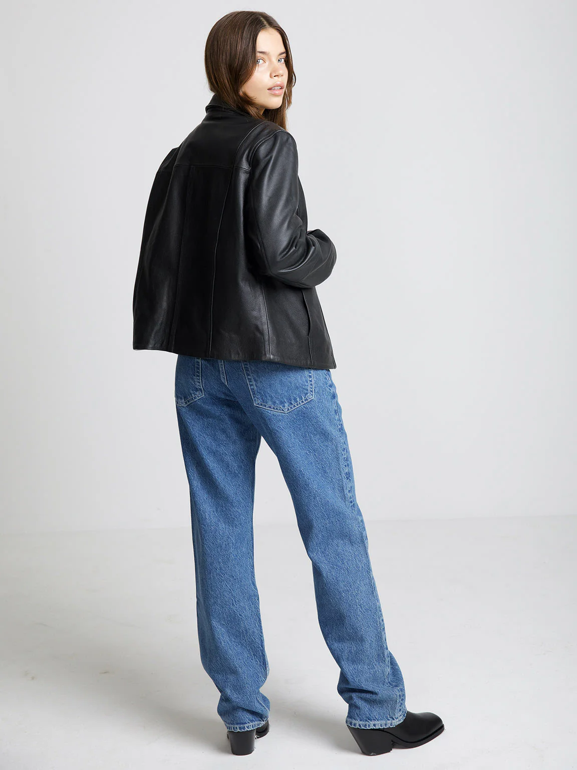 CAROL LEATHER JACKET - BLACK - Image 6