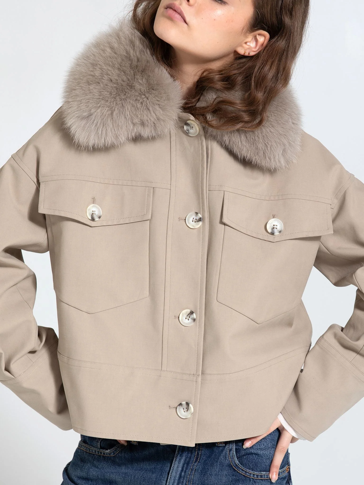 CHARLIE CANVAS JACKET - BEIGE - Image 3