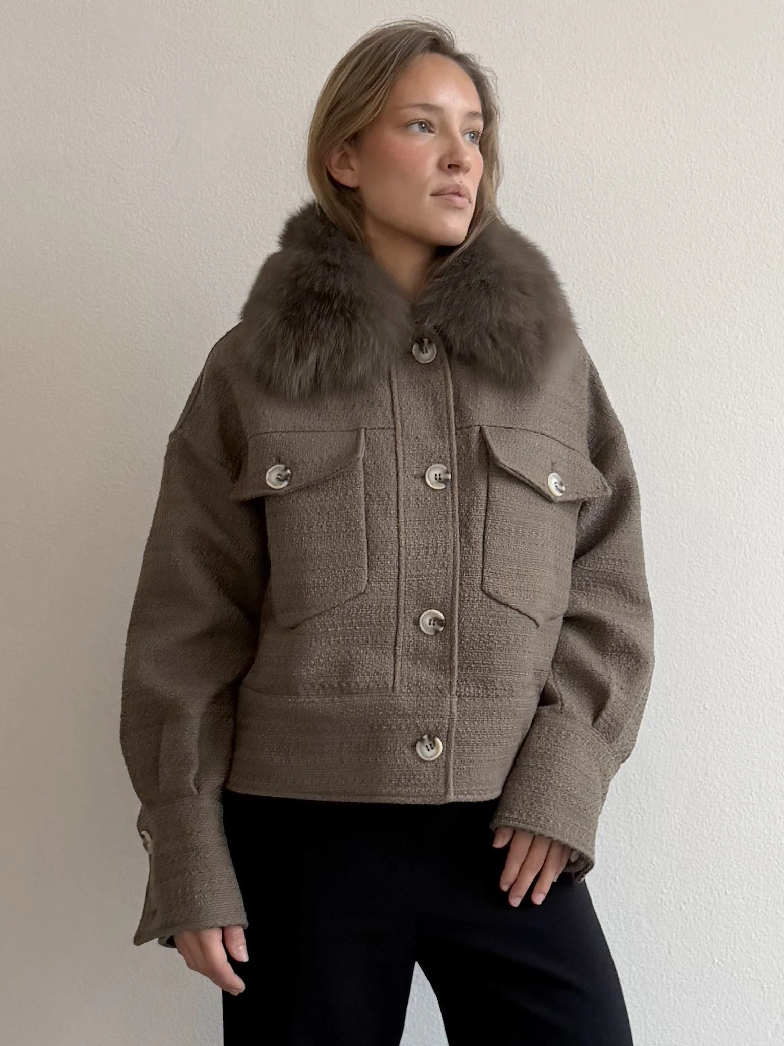 CHARLIE TWEED JACKET - ARMY - Image 2