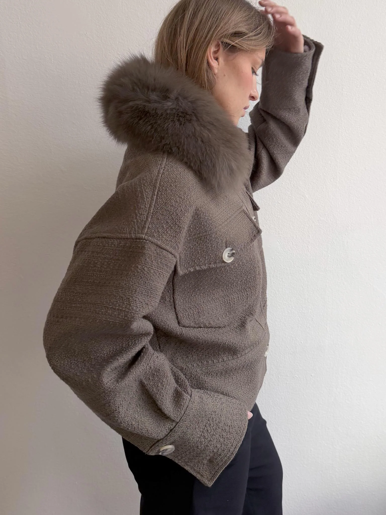 CHARLIE TWEED JACKET - ARMY - Image 3