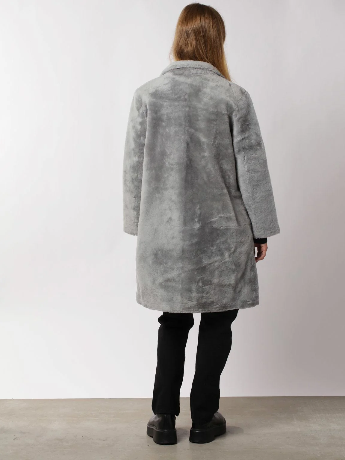 CLARY SHEARLING COAT - GREY - Image 3