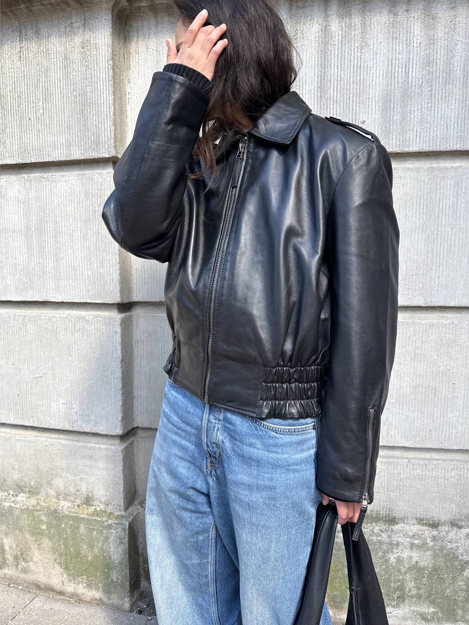 CLEO LEATHER JACKET - BLACK - Image 3