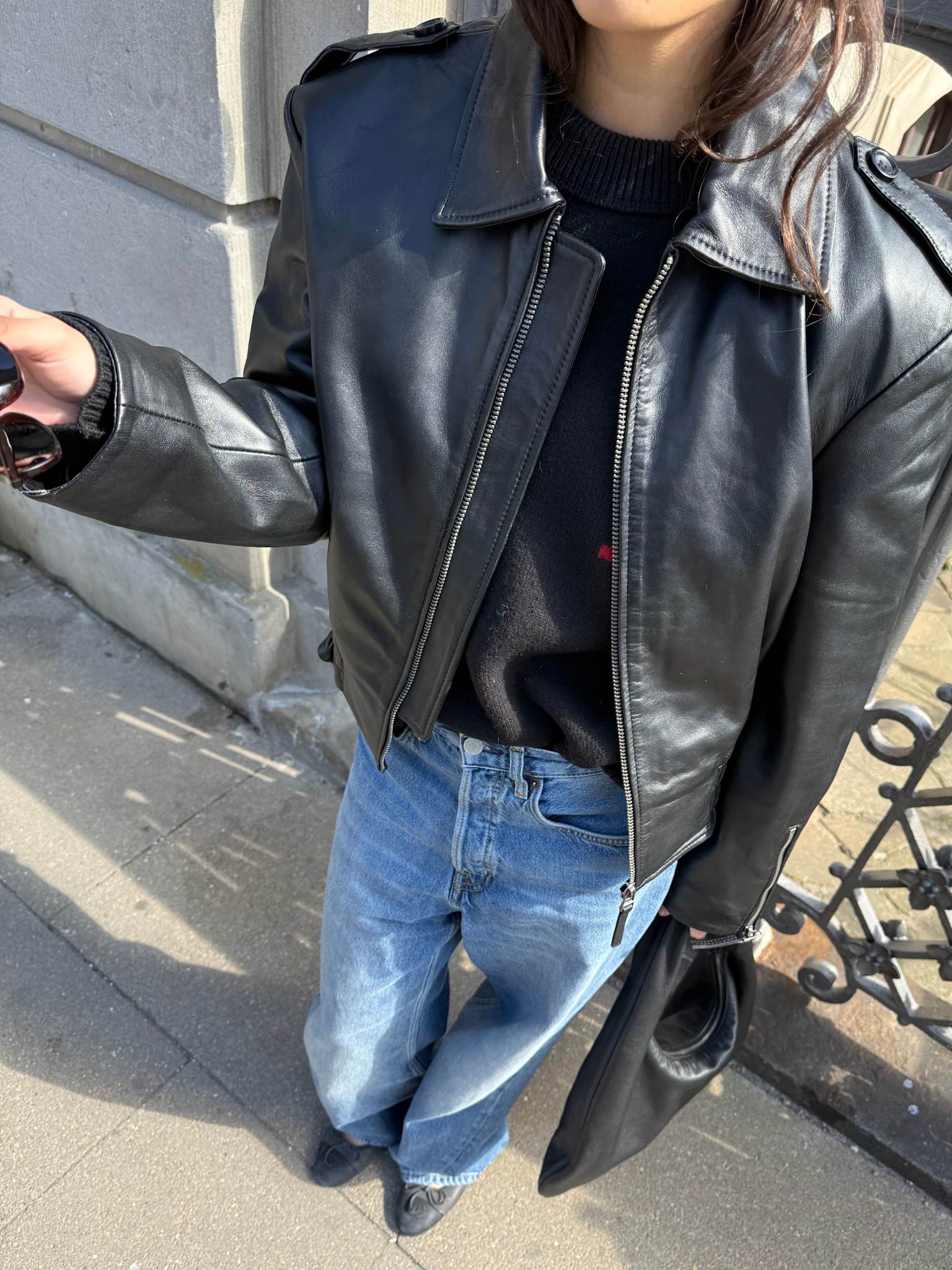CLEO LEATHER JACKET - BLACK - Image 4