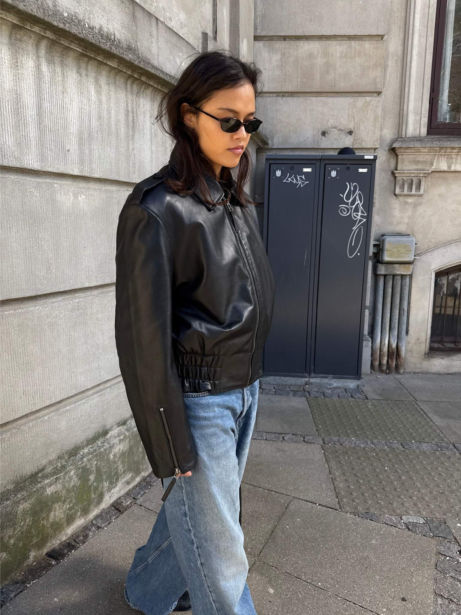 CLEO LEATHER JACKET - BLACK - Image 5