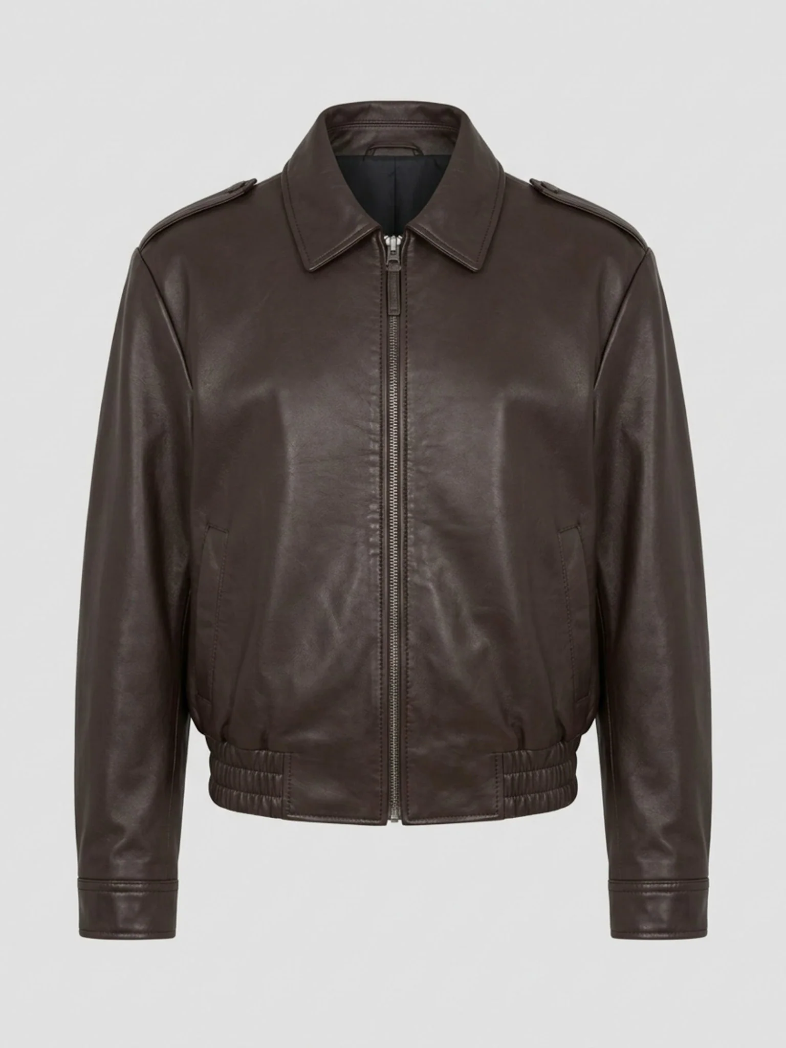 CLEO LEATHER JACKET - BROWN - Image 7