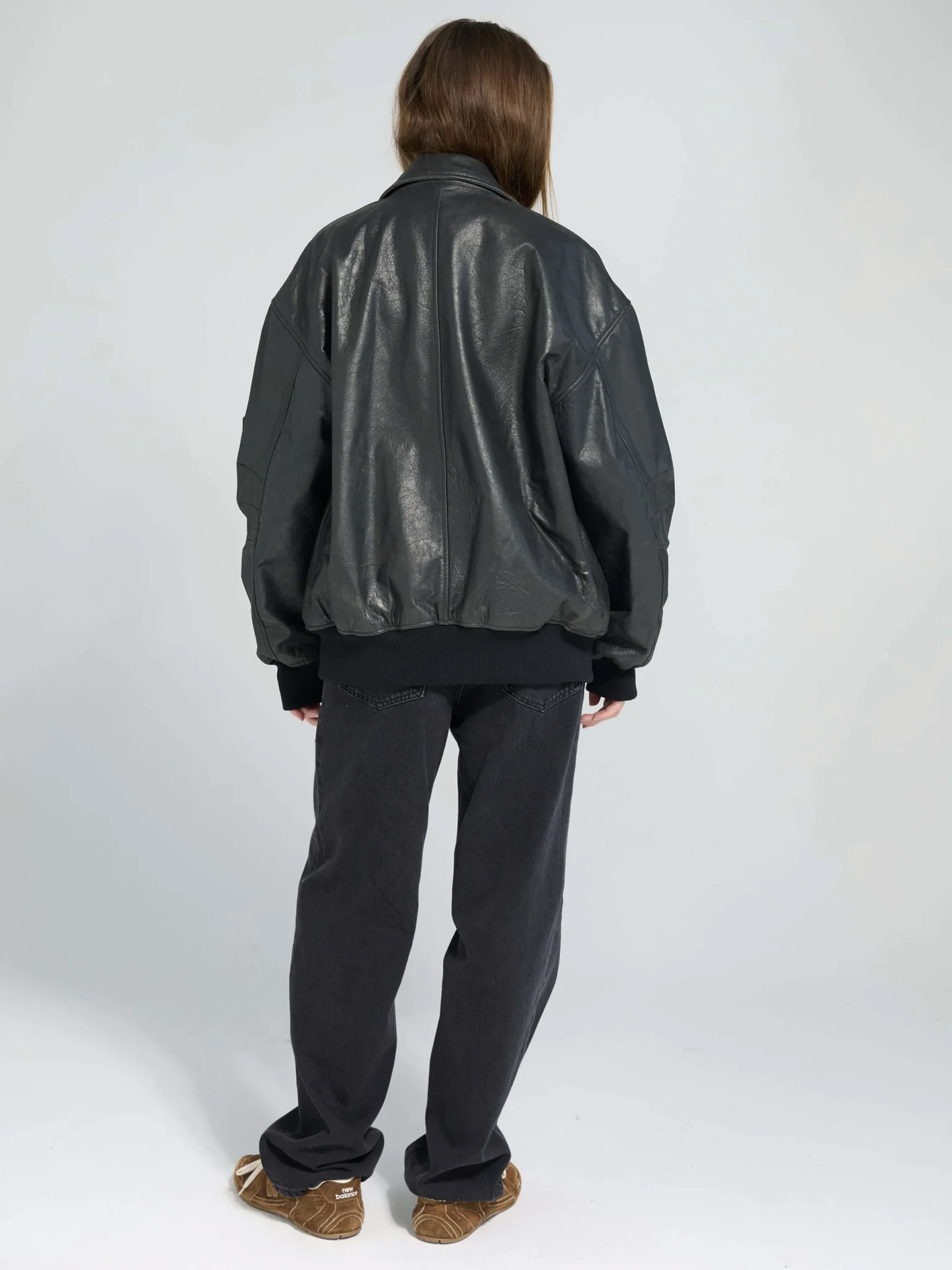 CLYDE LEATHER BOMBER - BLACK - Image 4