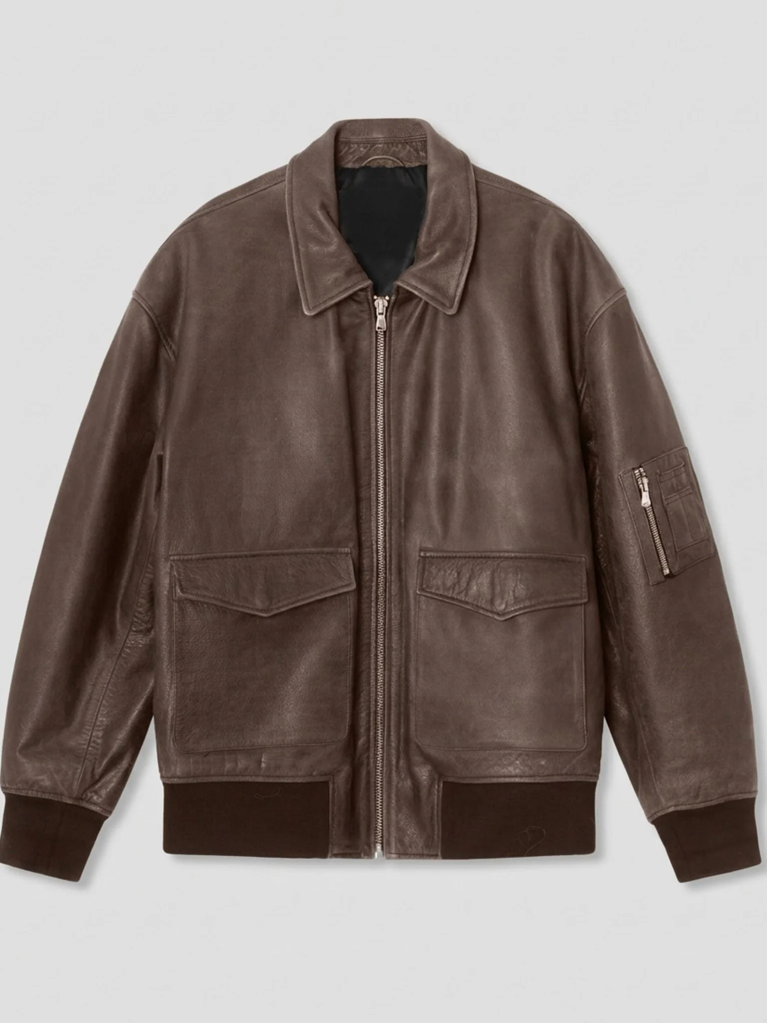 CLYDE LEATHER BOMBER - BROWN - Image 7