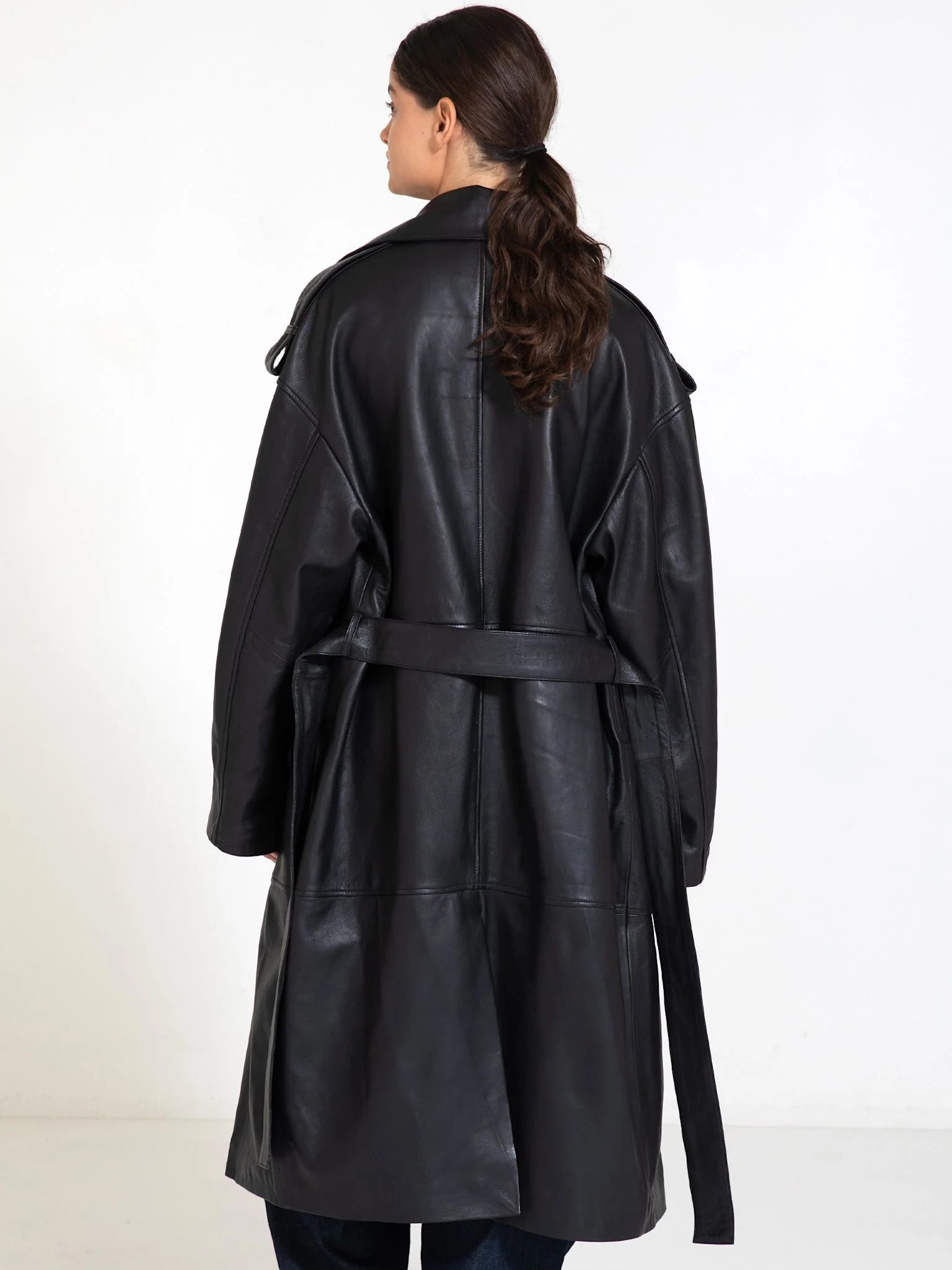 DAKOTA LEATHER COAT - BLACK - Image 4
