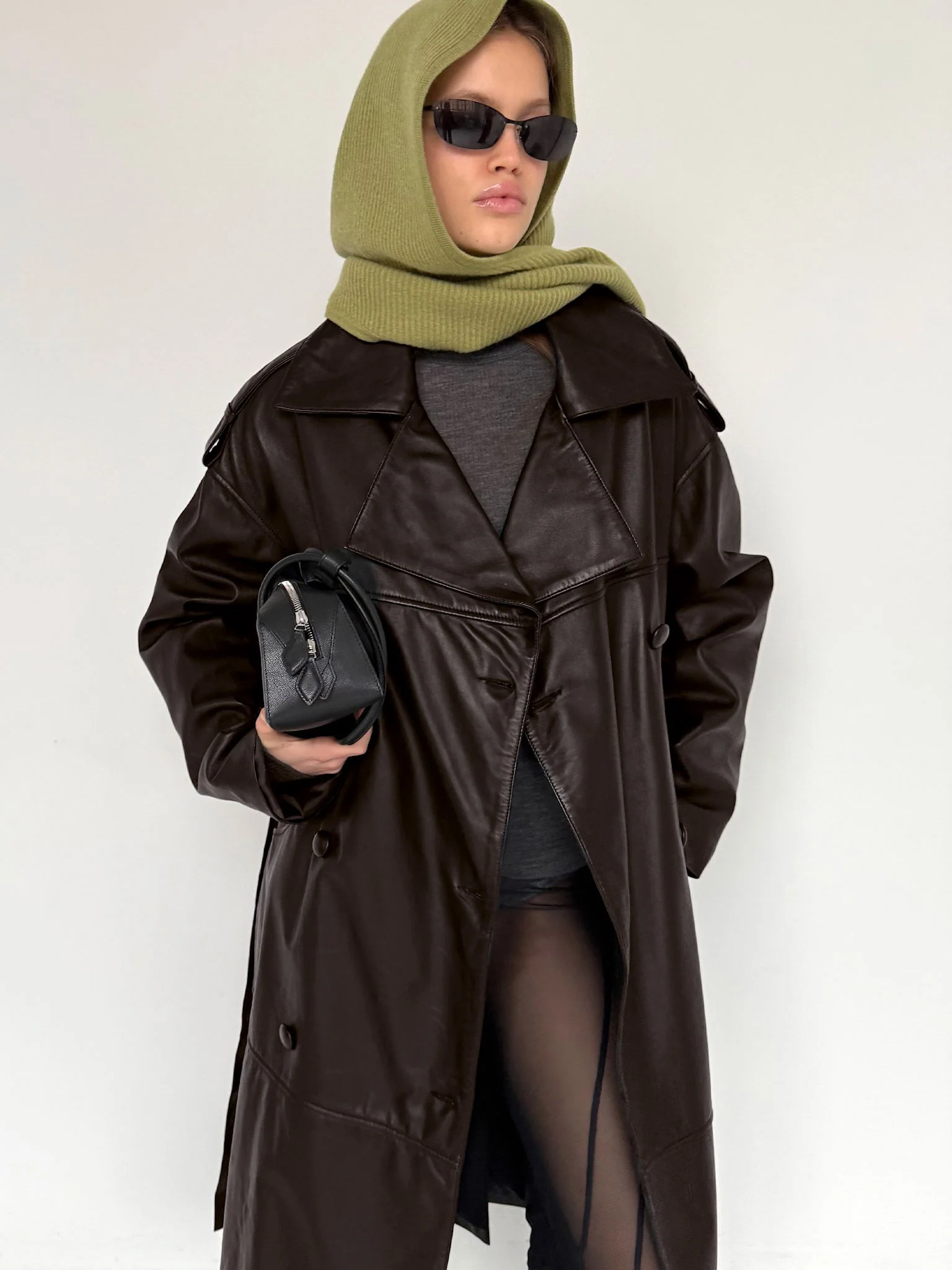 DAKOTA LEATHER COAT - BROWN - Image 3