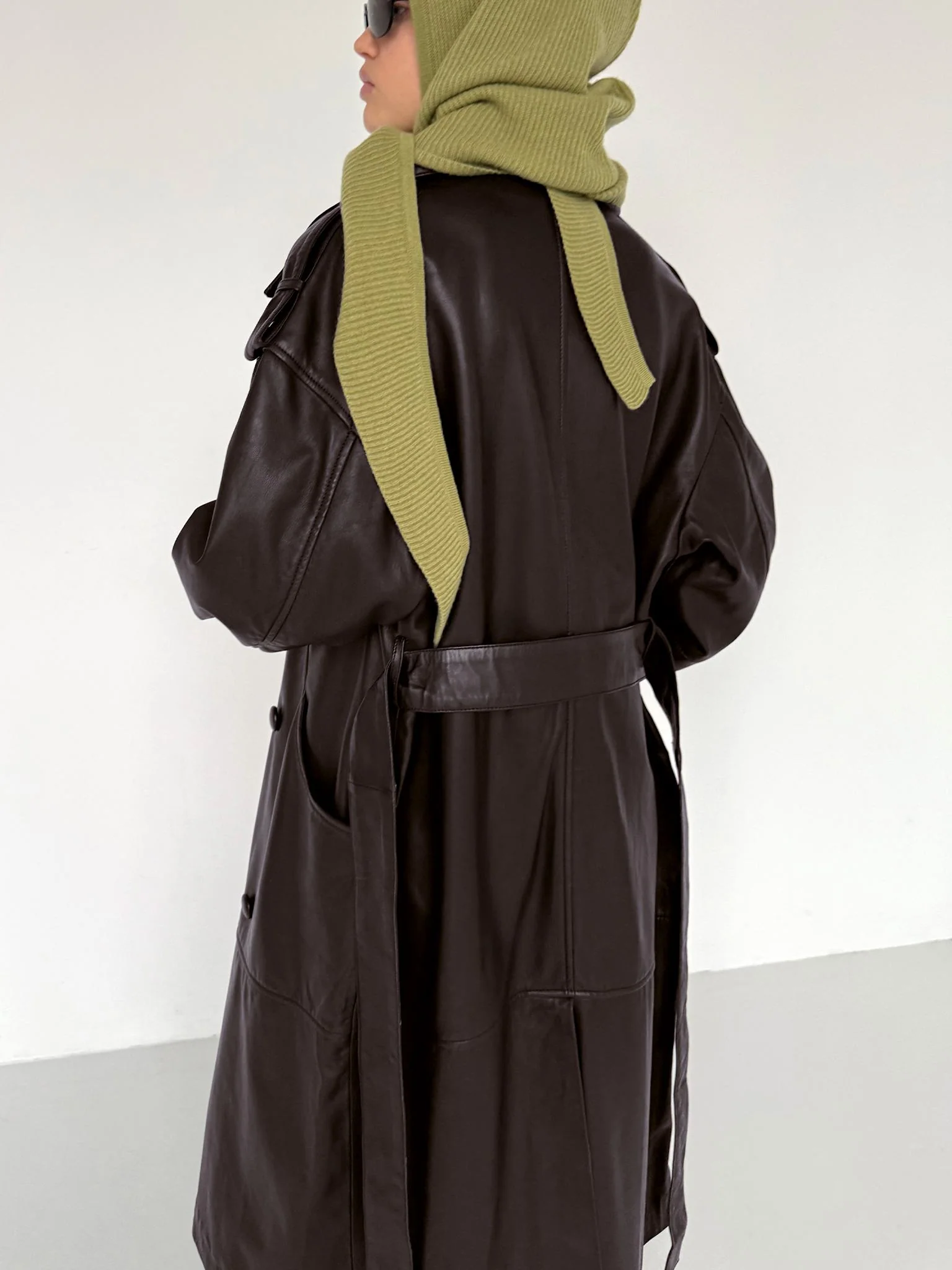 DAKOTA LEATHER COAT - BROWN - Image 6