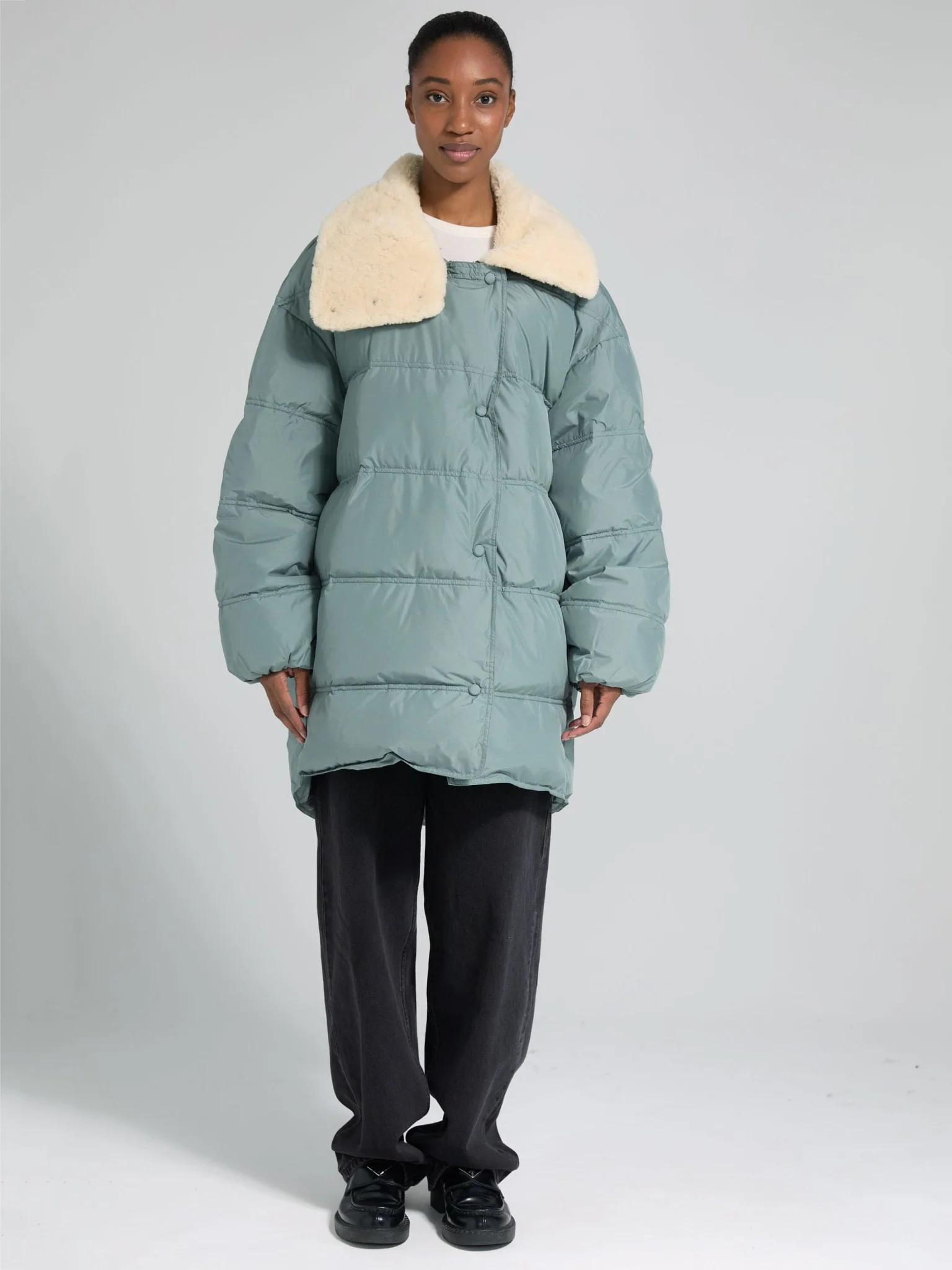 DANNY DOWN COAT - GREY/GREEN - Image 3