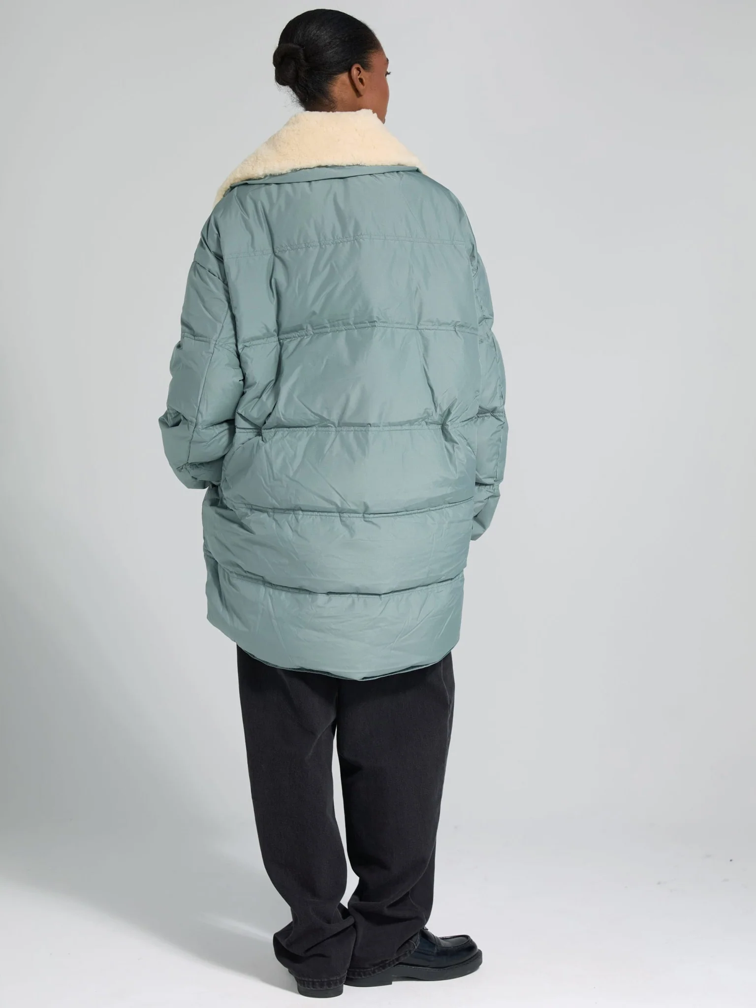 DANNY DOWN COAT - GREY/GREEN - Image 4