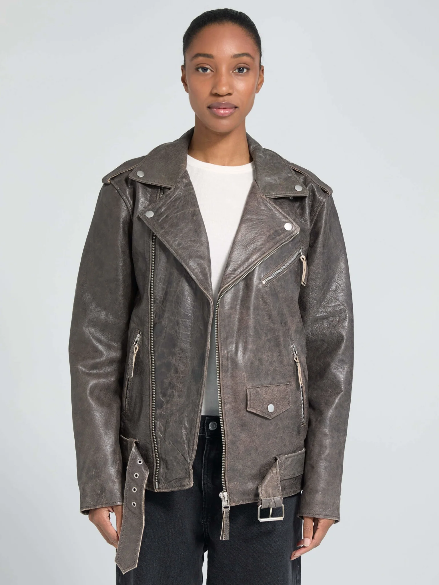 DODGE BIKER JACKET - BROWN - Image 2