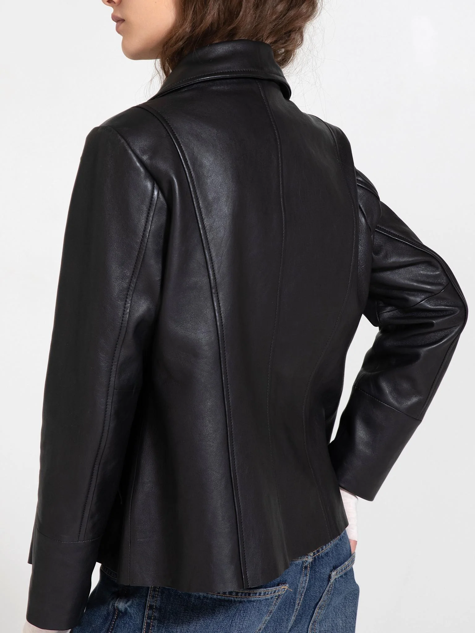 DREW LEATHER JACKET - BLACK - Image 3