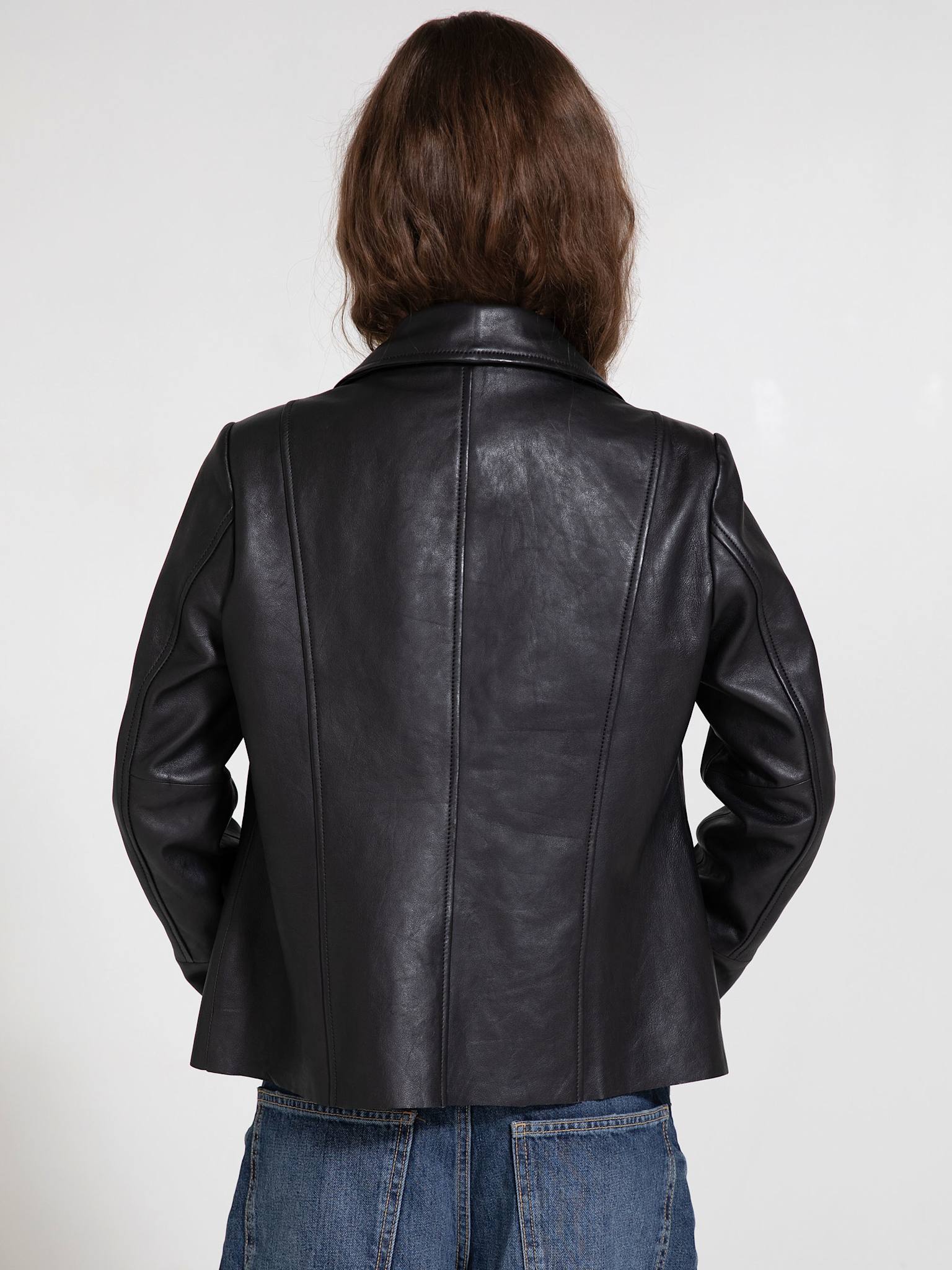 DREW LEATHER JACKET - BLACK - Image 4