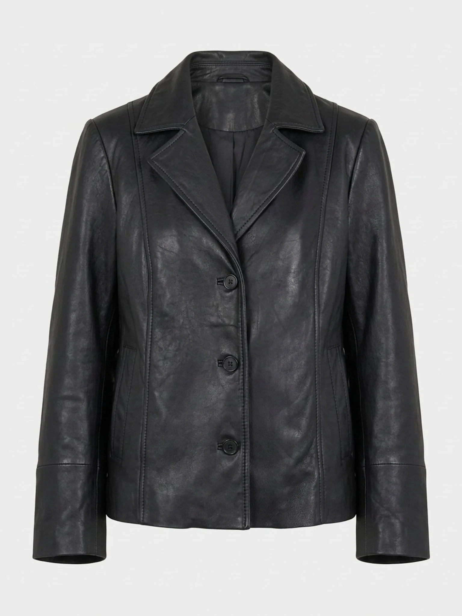 DREW LEATHER JACKET - BLACK - Image 5