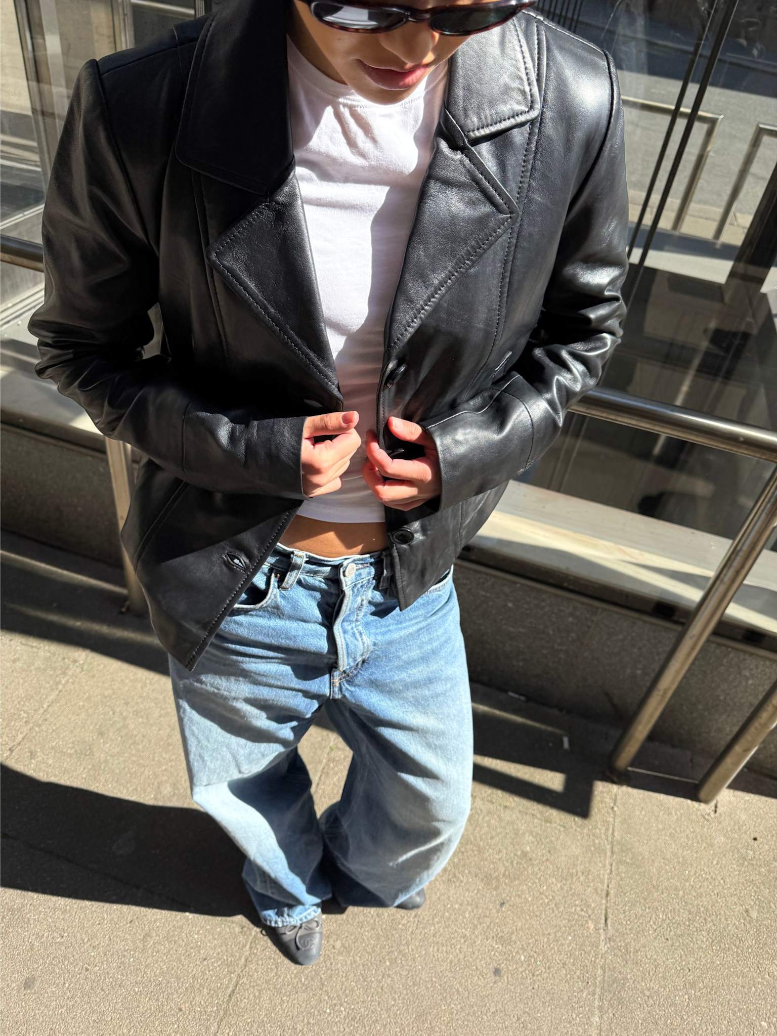 DREW LEATHER JACKET - BLACK - Image 6