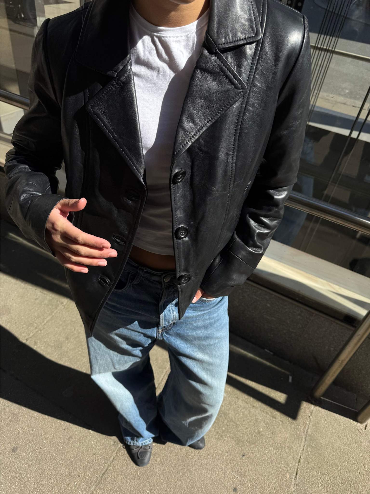 DREW LEATHER JACKET - BLACK - Image 8