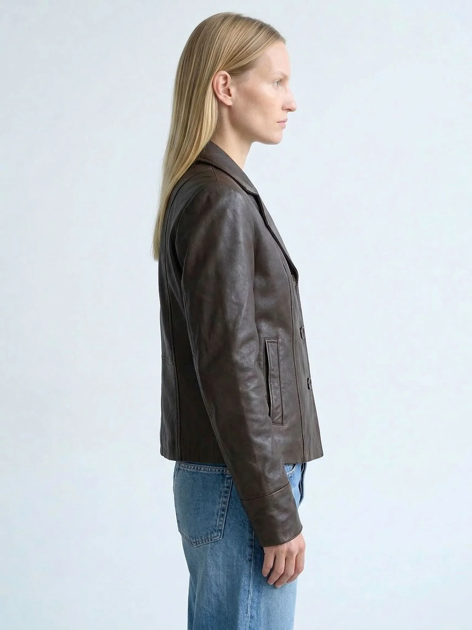 DREW LEATHER JACKET - BROWN - Image 3