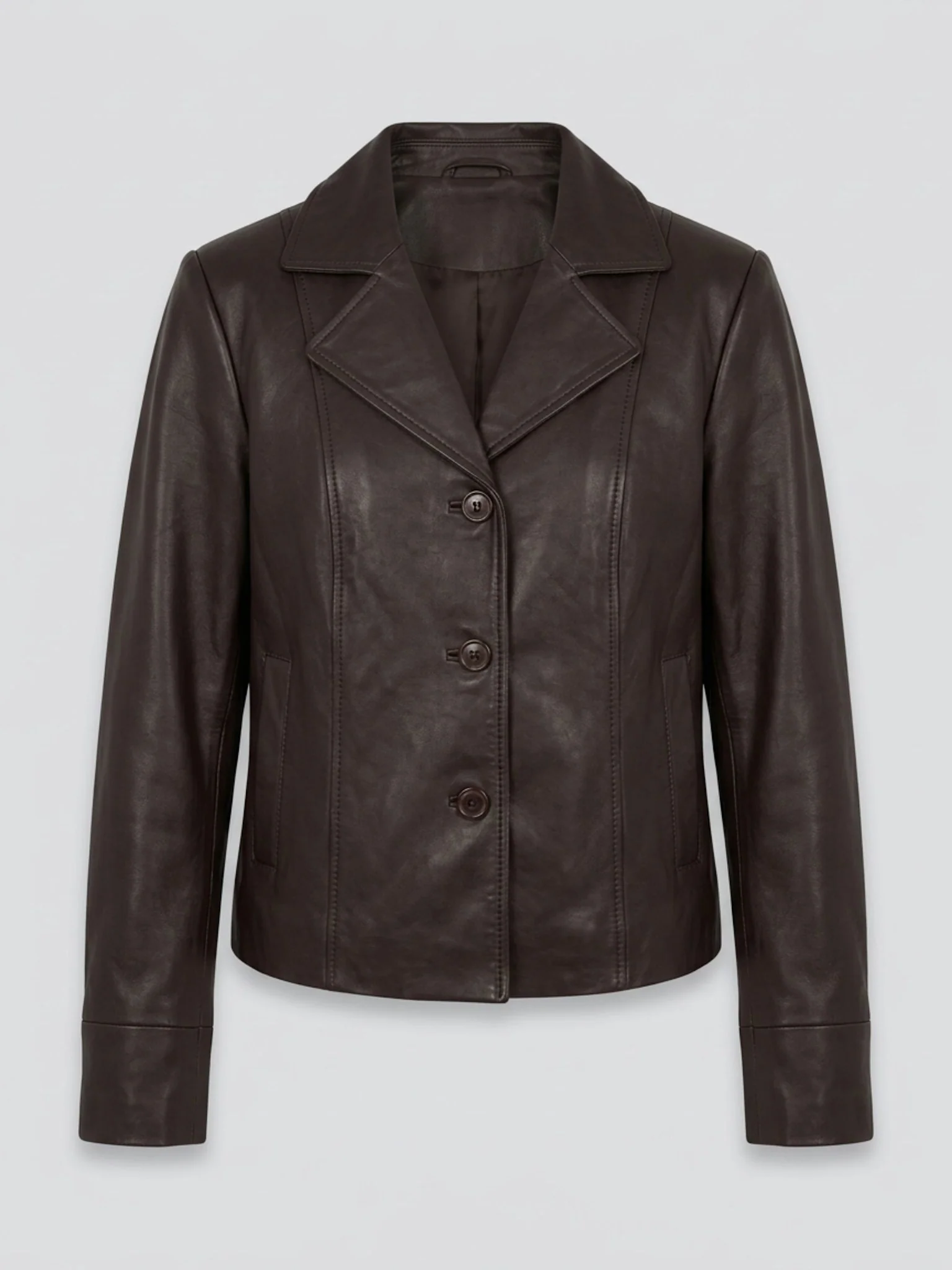 DREW LEATHER JACKET - BROWN - Image 4
