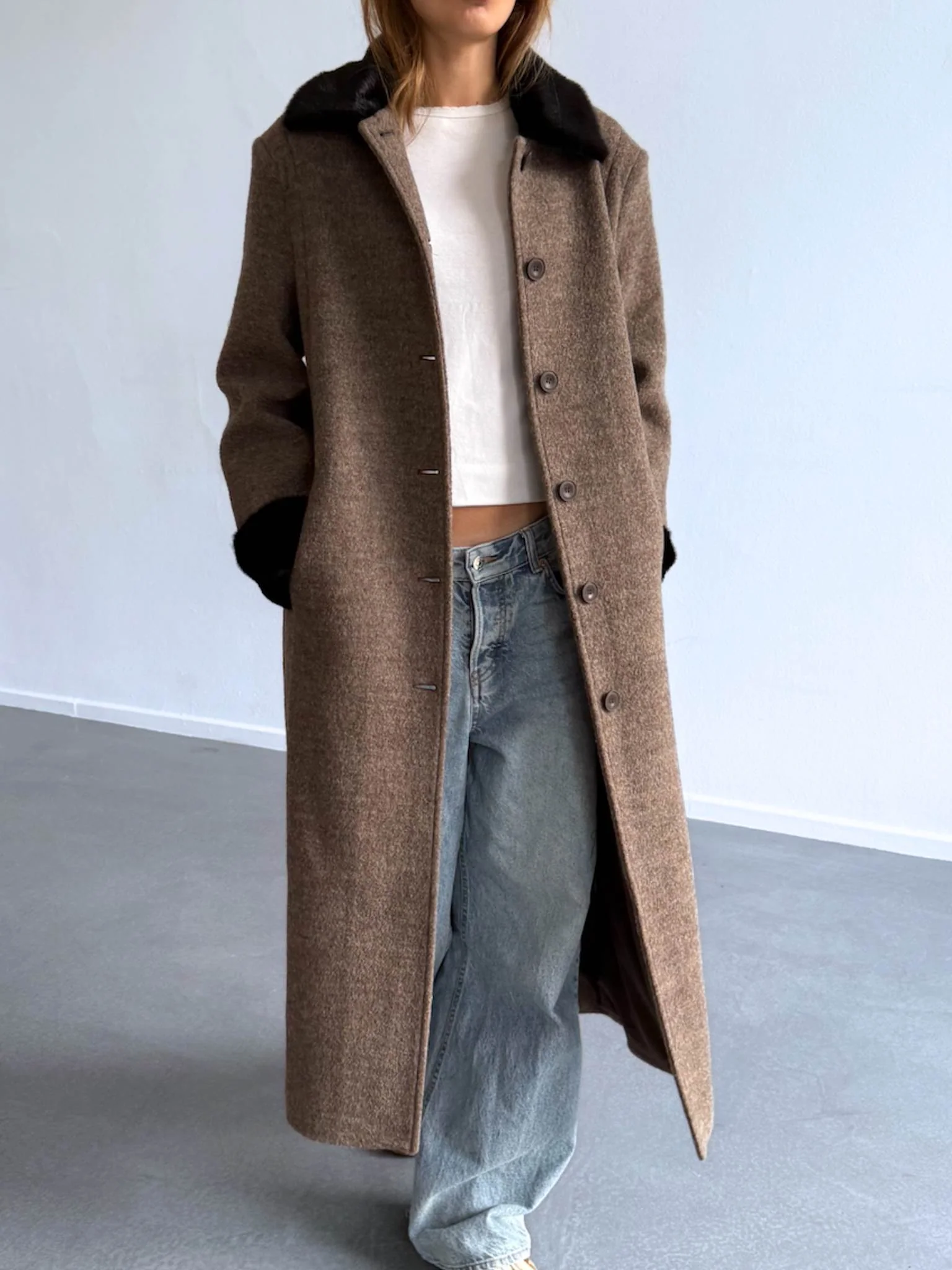 EDEN COAT - BROWN/BLACK - Image 4
