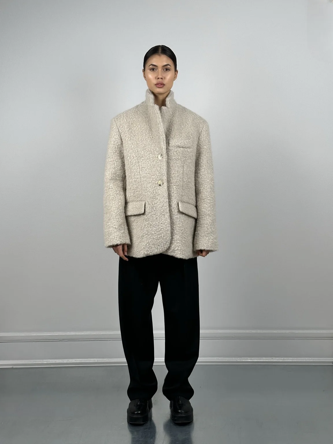 EMMI WOOL BLAZER - BEIGE - Image 3