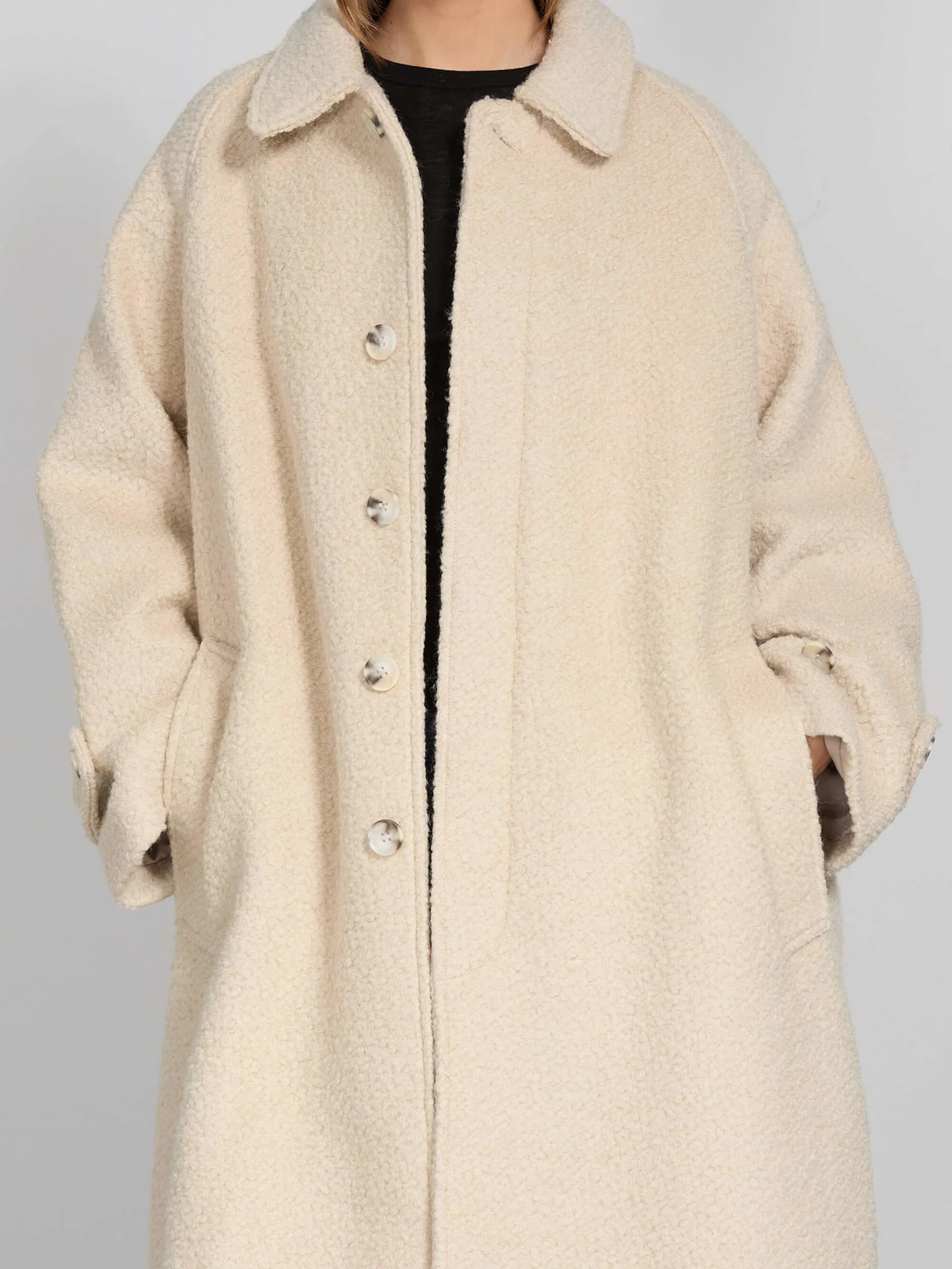 GIA BOUCLE COAT - CREME - Image 3