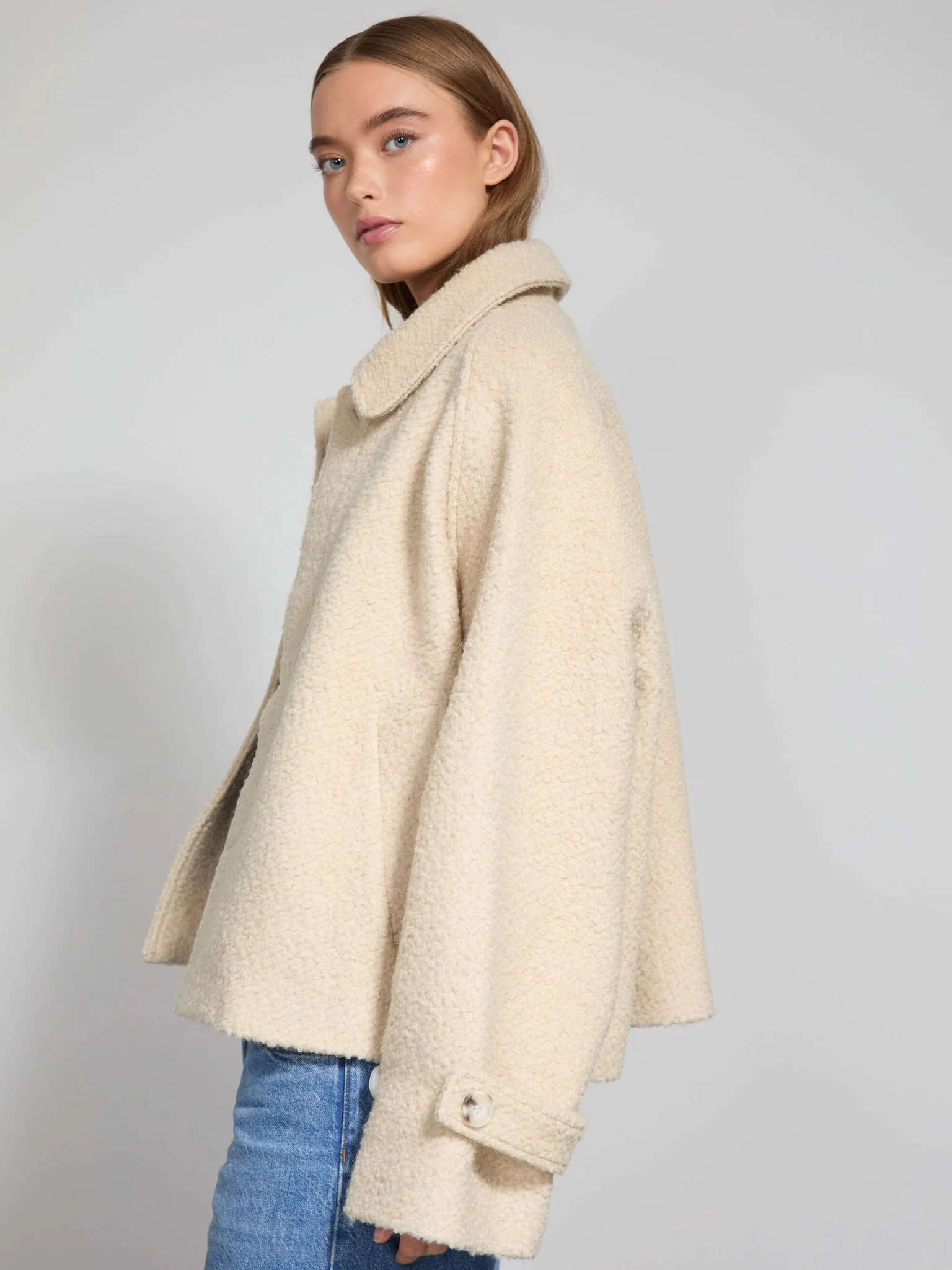 GIA BOUCLE JACKET - CREME - Image 3