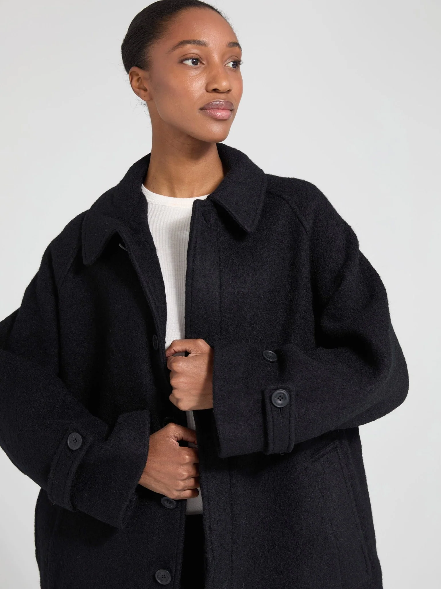 GIA COAT - WOOL - BLACK - Image 3