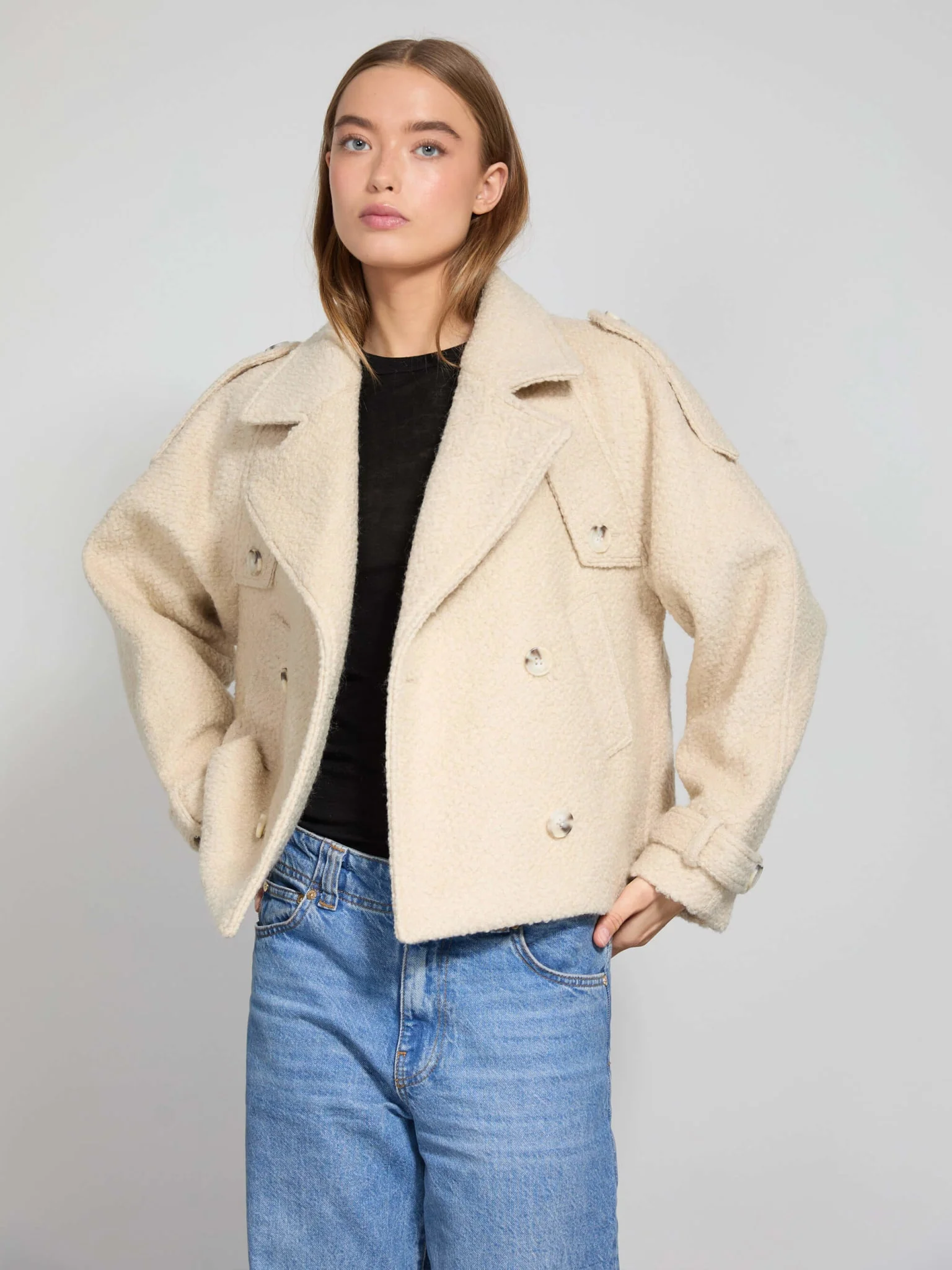 HANNI BOUCLE JACKET - CREME - Image 2