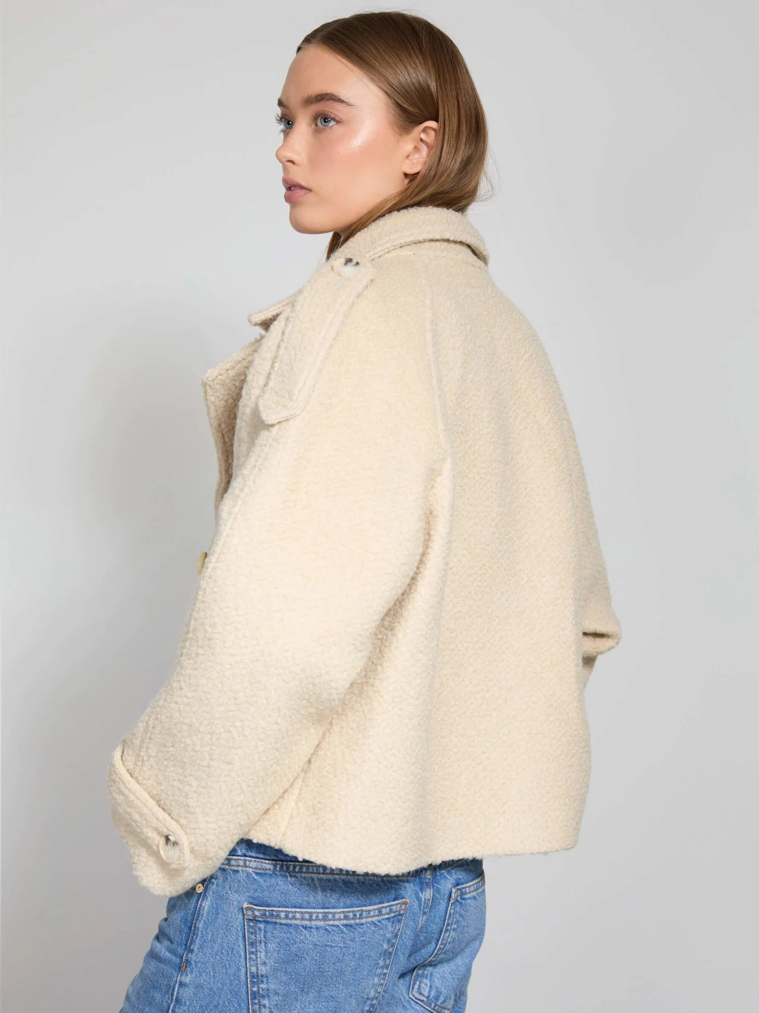 HANNI BOUCLE JACKET - CREME - Image 5