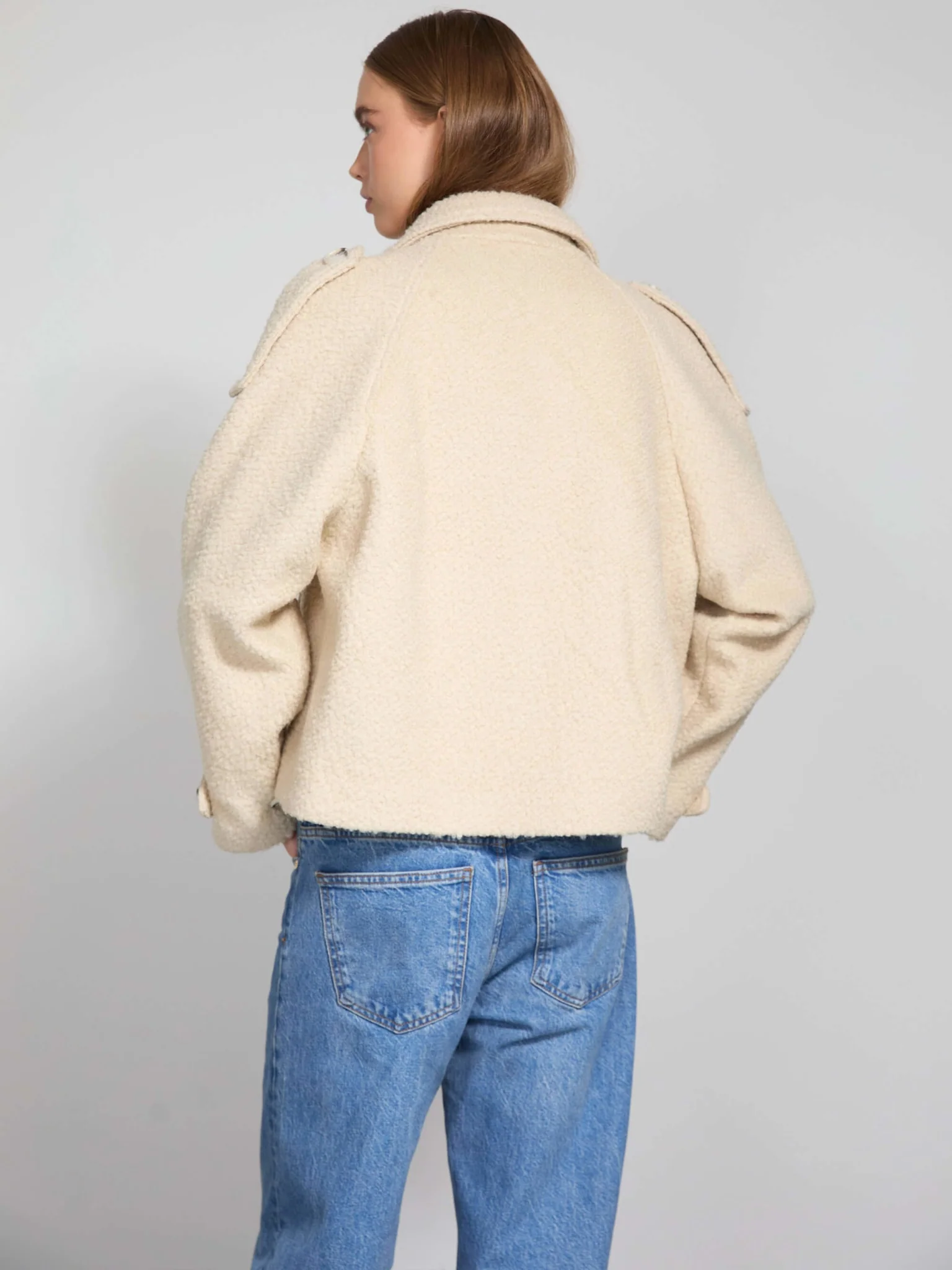 HANNI BOUCLE JACKET - CREME - Image 6