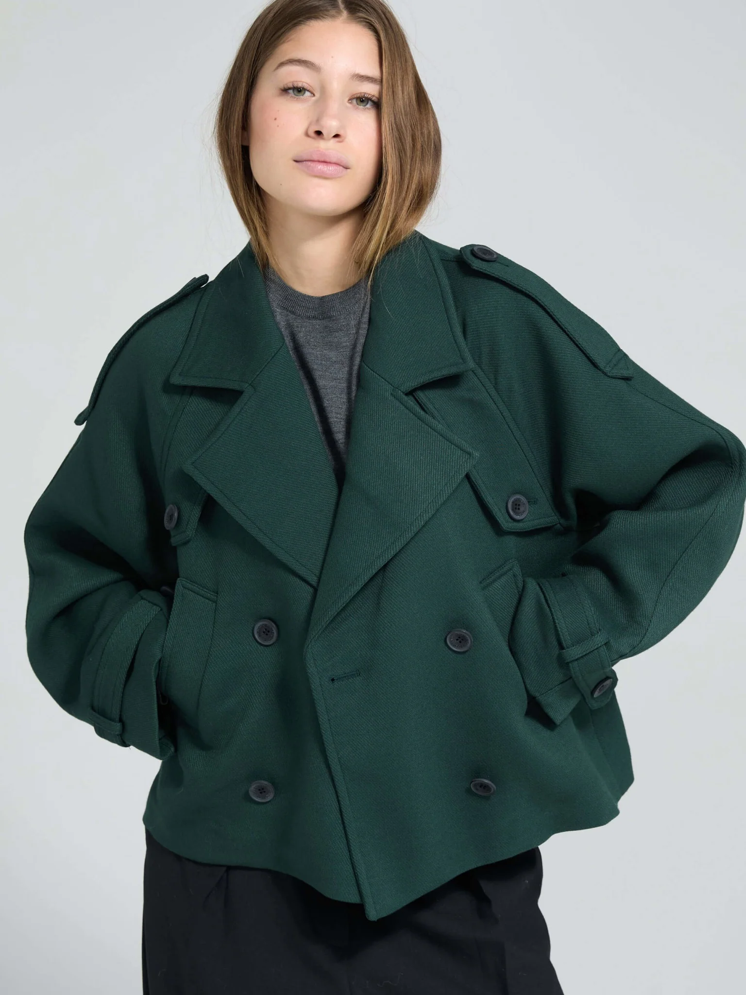 HANNI TWIL JACKET - GREEN - Image 2