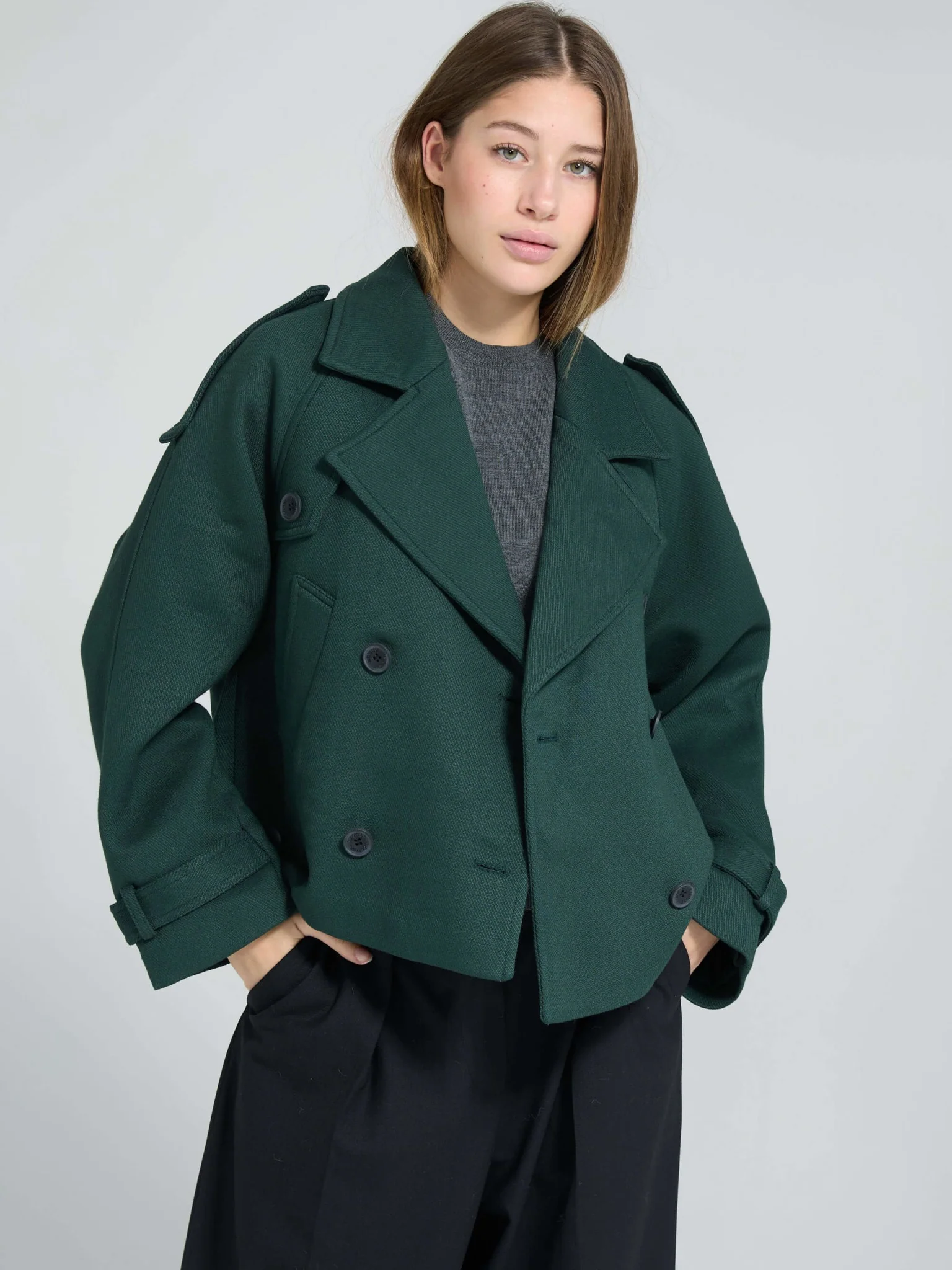 HANNI TWIL JACKET - GREEN - Image 4