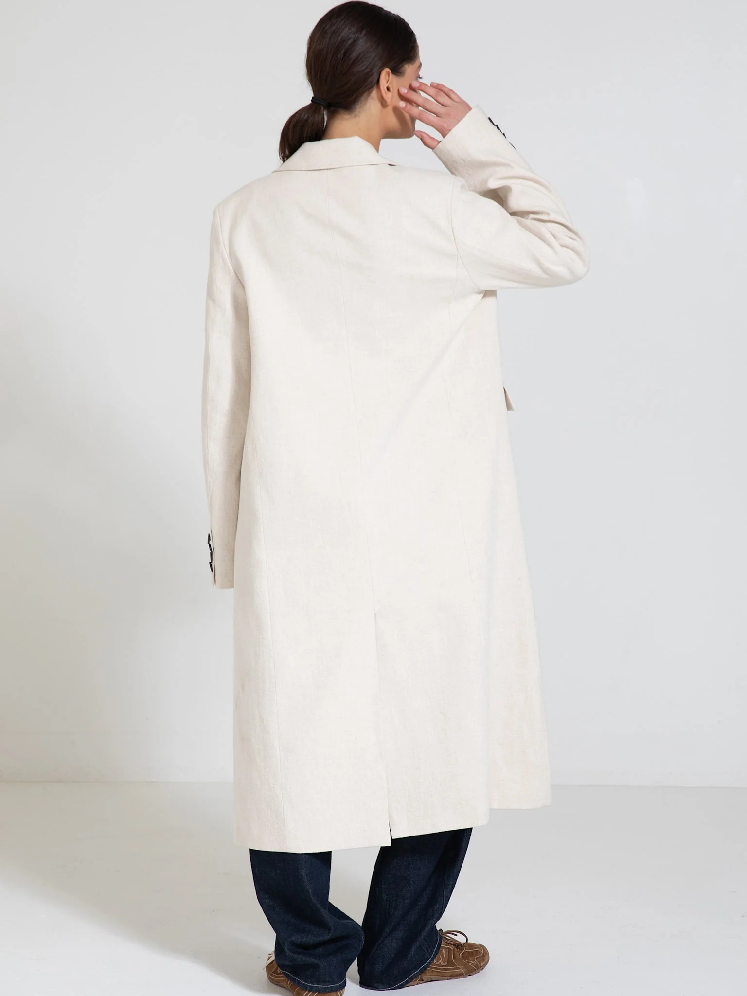 HARVEY LINEN COAT - CREME - Image 3