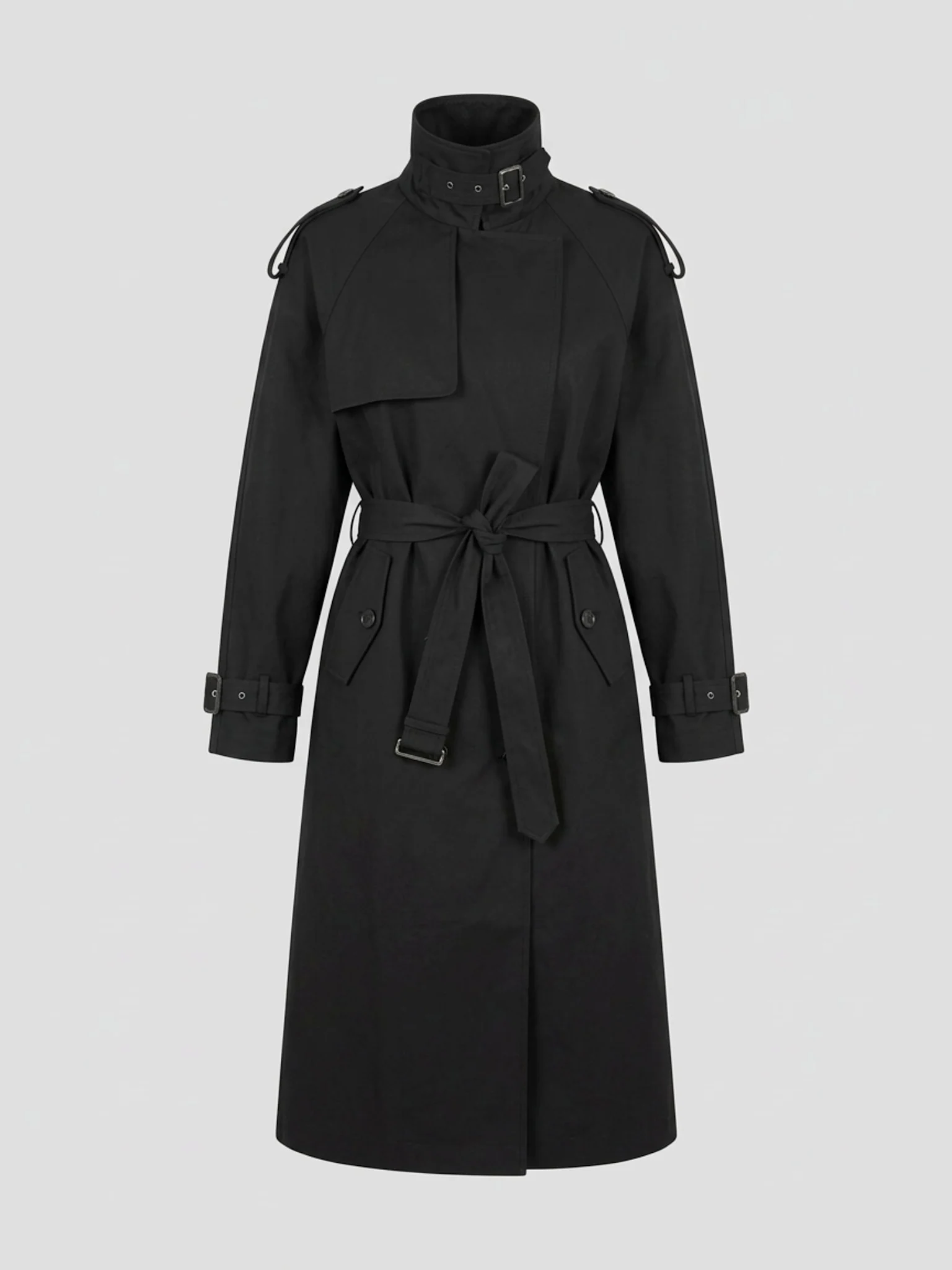 HEATHER TRENCH COAT - BLACK - Image 5