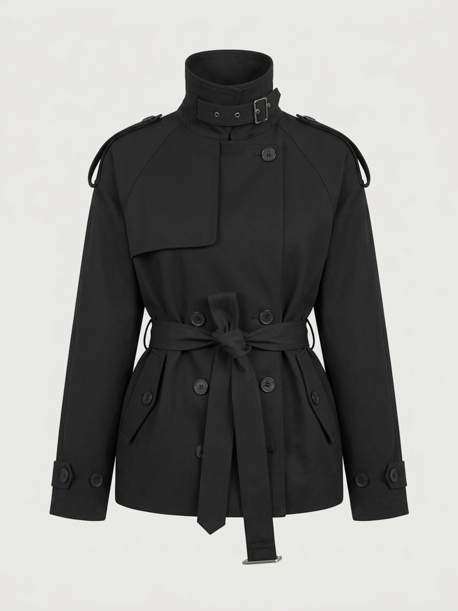 HEATHER TRENCH JACKET - BLACK - Image 6